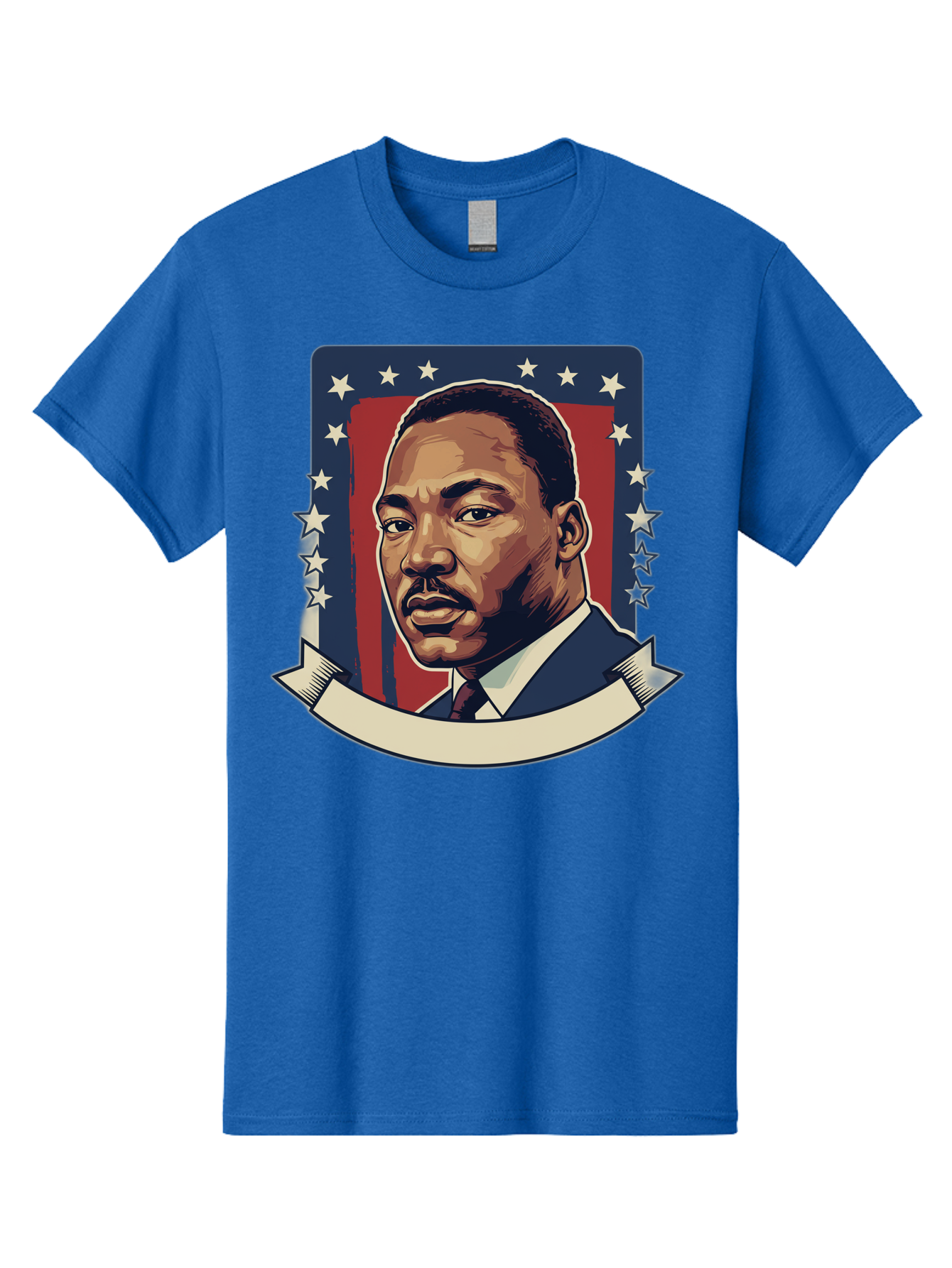 Martin-Luther-King Men'S Graphic Tee, 100% Cotton, Comfortable Casual Summer Wear, Machine Washable, Martin Luther King Jr. Portrait, Civil Rights Leader, Patriotic Illustration, Red White And Blue, Stars And Stripes, Inspirational Quote, Bac180 1