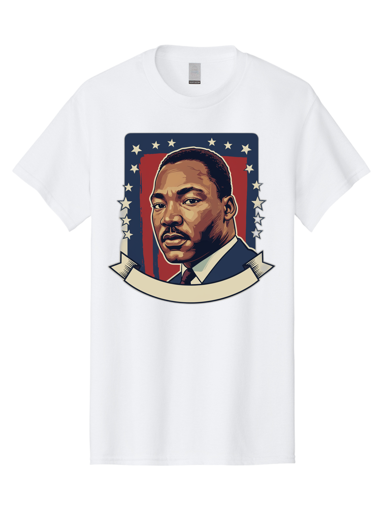Martin-Luther-King Men'S Graphic Tee, 100% Cotton, Comfortable Casual Summer Wear, Machine Washable, Martin Luther King Jr. Portrait, Civil Rights Leader, Patriotic Illustration, Red White And Blue, Stars And Stripes, Inspirational Quote, Bac180 15
