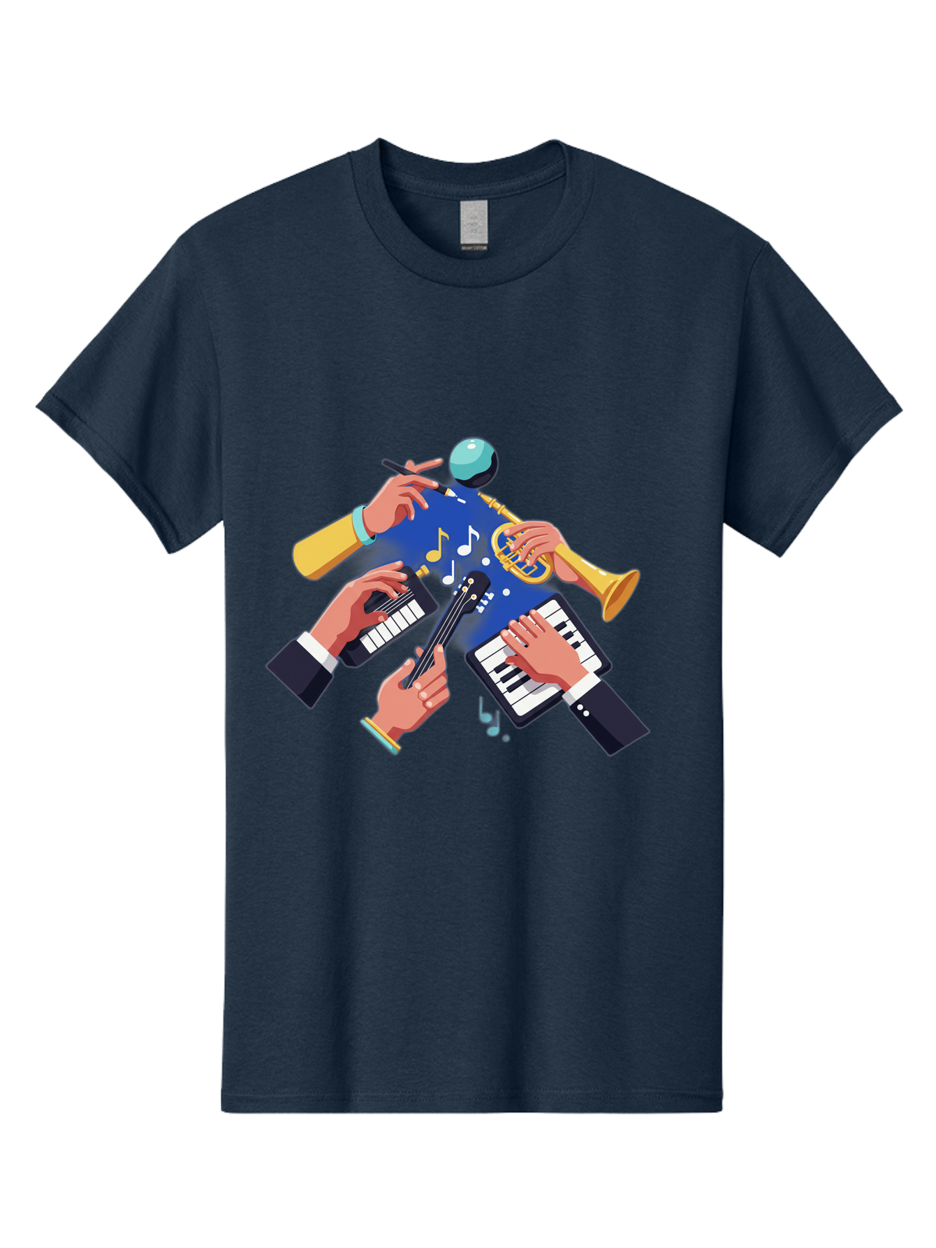 Music-Maestro Men'S Graphic Tee, 100% Cotton, Comfortable Casual Summer Wear, Machine Washable, Musical Man, Multiple Instruments, Creative Music, Diverse Instrumentation, Harmonious Sound, Innovative Art, Music Lover, Melodious Harmony, Bac190 14