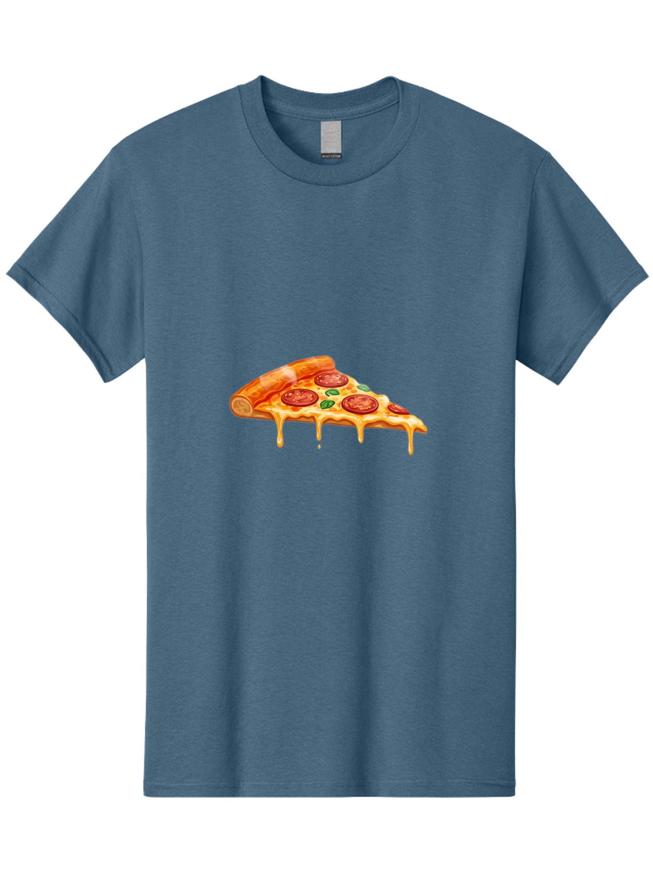 Pepperoni-Pizza-Slice-14 Men'S Graphic Tee, 100% Cotton, Comfortable Casual Summer Wear, Machine Washable, Cheesy Pepperoni Pizza, Melted Mozzarella, Spicy Pepperoni Slices, Fresh Basil Leaves, Italian Cuisine, Pizza Lover, Foodie Delight, Bac224 6