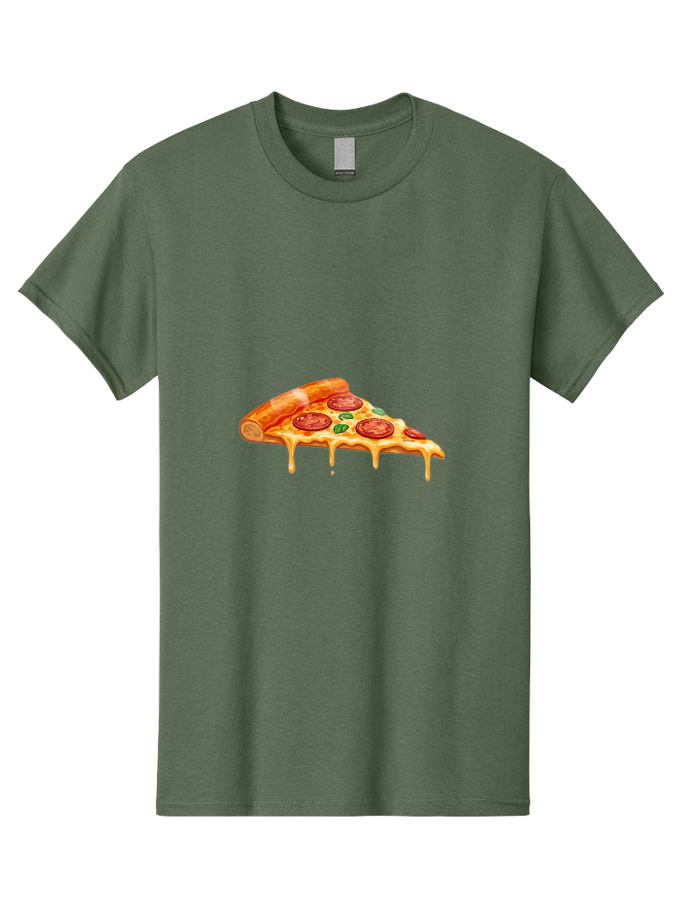 Pepperoni-Pizza-Slice-14 Men'S Graphic Tee, 100% Cotton, Comfortable Casual Summer Wear, Machine Washable, Cheesy Pepperoni Pizza, Melted Mozzarella, Spicy Pepperoni Slices, Fresh Basil Leaves, Italian Cuisine, Pizza Lover, Foodie Delight, Bac224 2