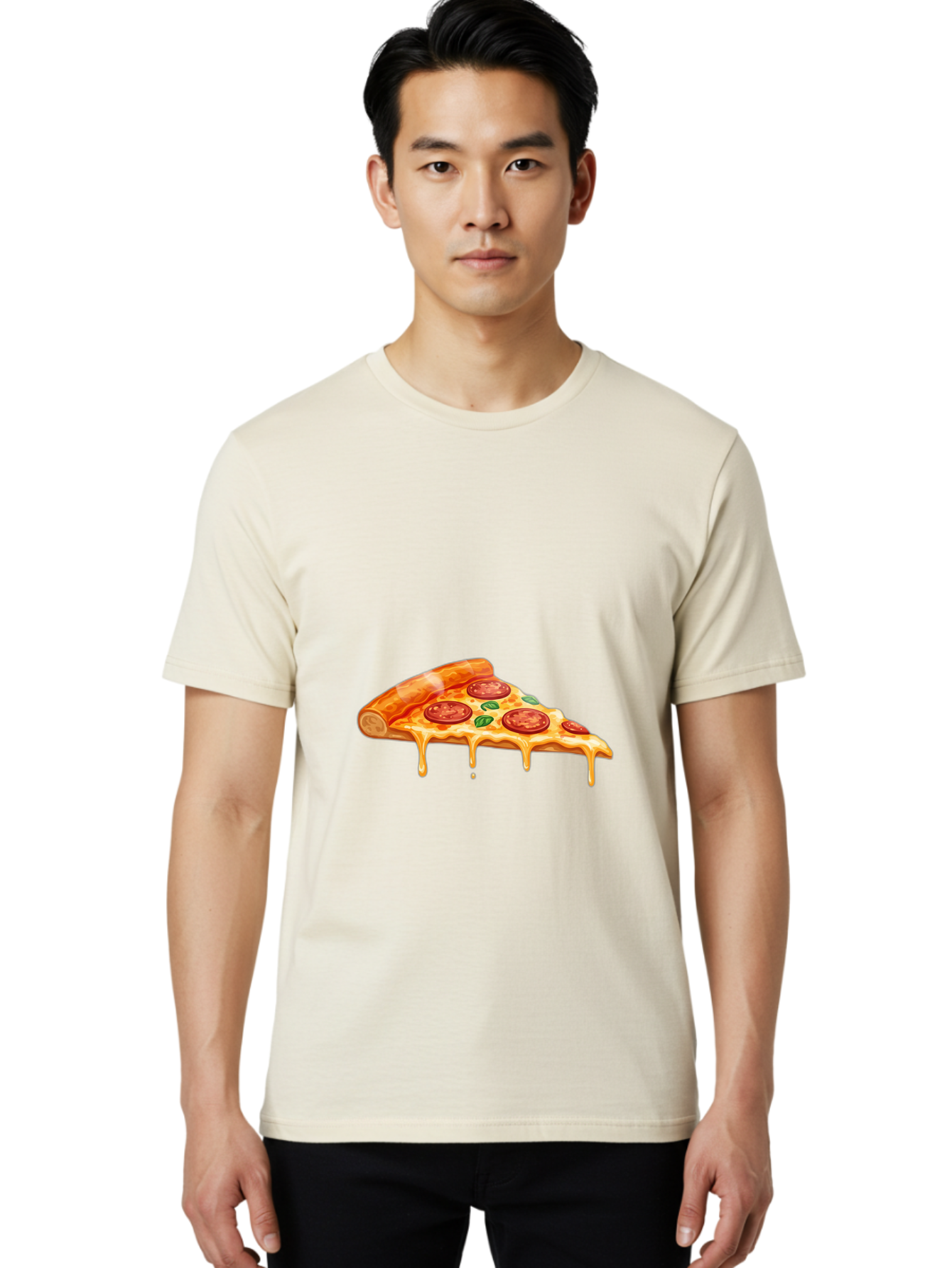 Pepperoni-Pizza-Slice-14 Men'S Graphic Tee, 100% Cotton, Comfortable Casual Summer Wear, Machine Washable, Cheesy Pepperoni Pizza, Melted Mozzarella, Spicy Pepperoni Slices, Fresh Basil Leaves, Italian Cuisine, Pizza Lover, Foodie Delight, Bac224 19