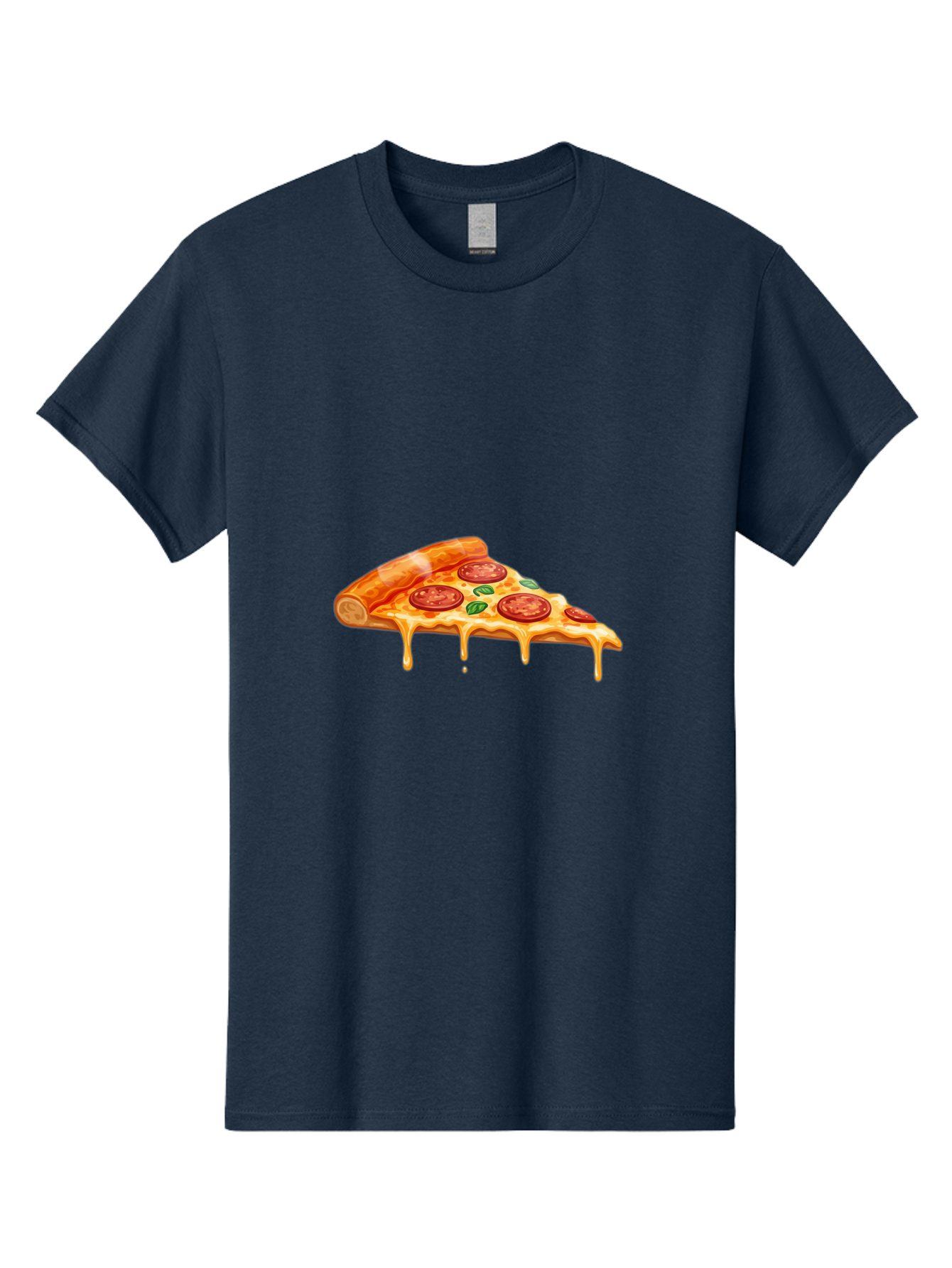 Pepperoni-Pizza-Slice-14 Men'S Graphic Tee, 100% Cotton, Comfortable Casual Summer Wear, Machine Washable, Cheesy Pepperoni Pizza, Melted Mozzarella, Spicy Pepperoni Slices, Fresh Basil Leaves, Italian Cuisine, Pizza Lover, Foodie Delight, Bac224 9