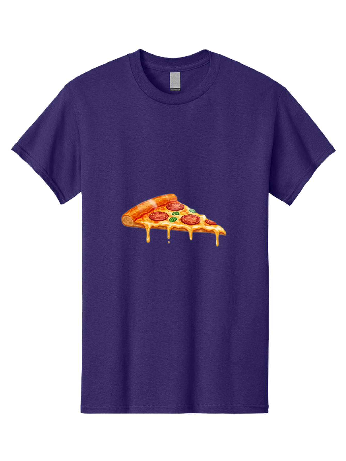 Pepperoni-Pizza-Slice-14 Men'S Graphic Tee, 100% Cotton, Comfortable Casual Summer Wear, Machine Washable, Cheesy Pepperoni Pizza, Melted Mozzarella, Spicy Pepperoni Slices, Fresh Basil Leaves, Italian Cuisine, Pizza Lover, Foodie Delight, Bac224 15