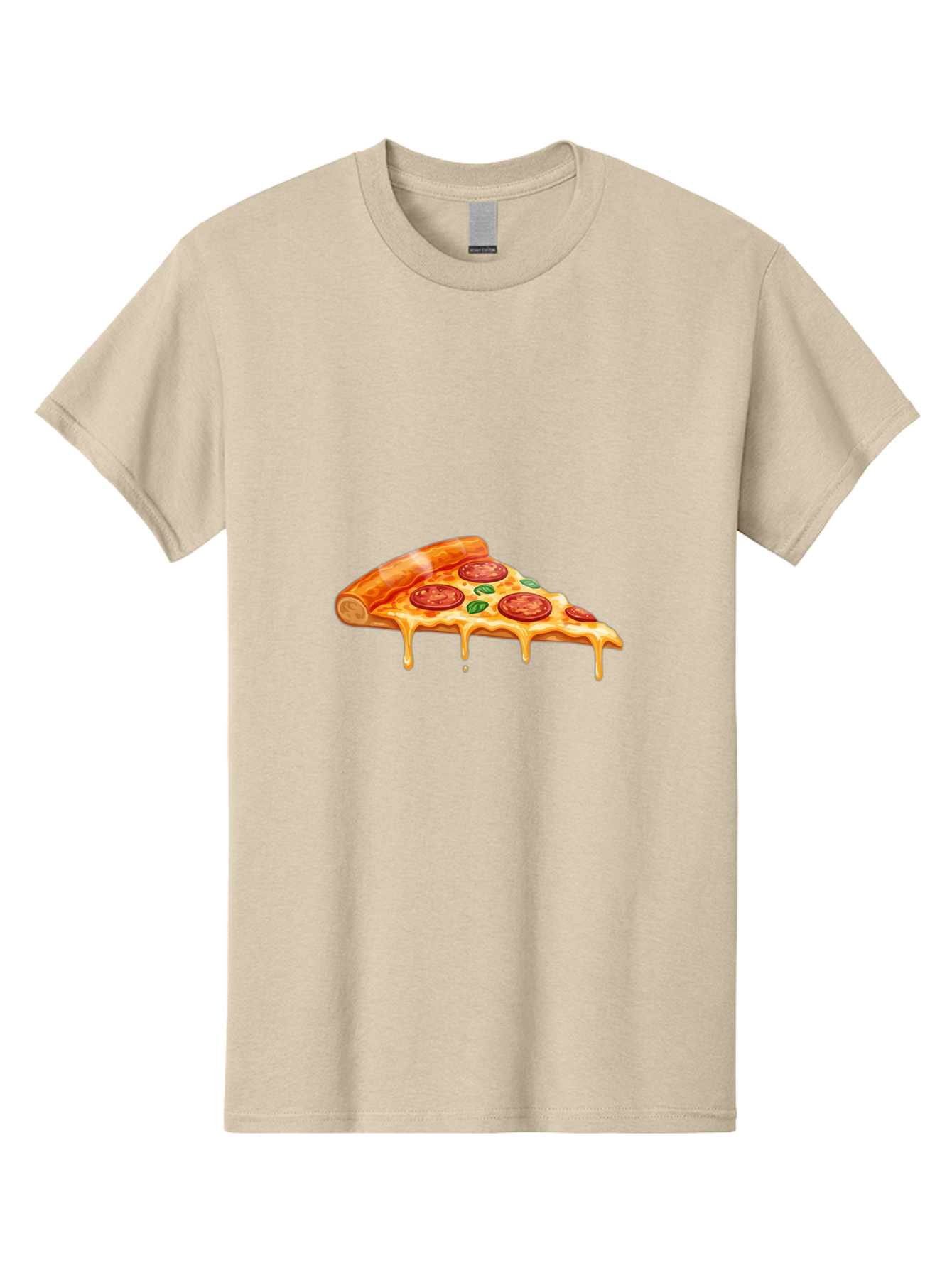 Pepperoni-Pizza-Slice-14 Men'S Graphic Tee, 100% Cotton, Comfortable Casual Summer Wear, Machine Washable, Cheesy Pepperoni Pizza, Melted Mozzarella, Spicy Pepperoni Slices, Fresh Basil Leaves, Italian Cuisine, Pizza Lover, Foodie Delight, Bac224 5
