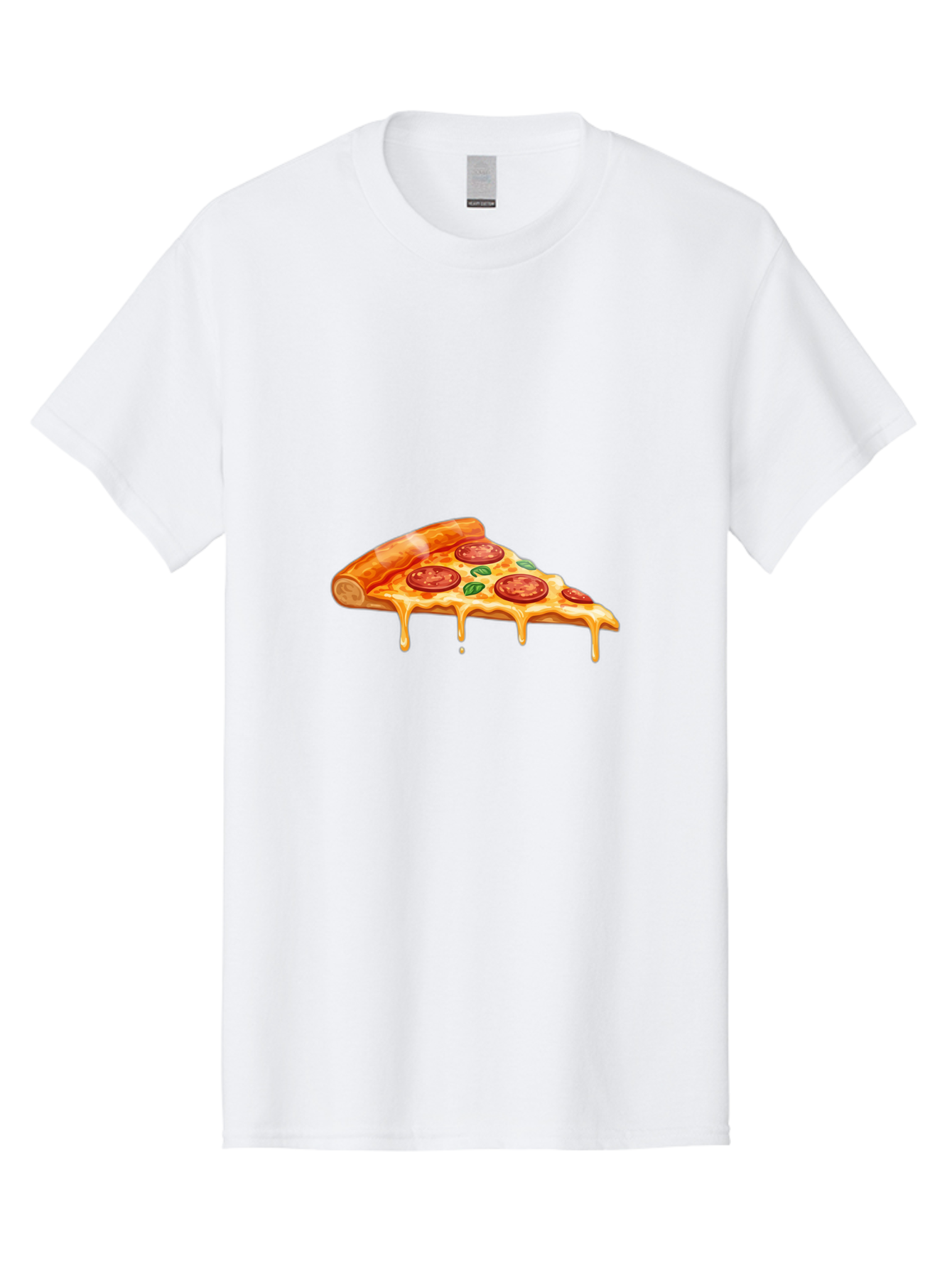 Pepperoni-Pizza-Slice-14 Men'S Graphic Tee, 100% Cotton, Comfortable Casual Summer Wear, Machine Washable, Cheesy Pepperoni Pizza, Melted Mozzarella, Spicy Pepperoni Slices, Fresh Basil Leaves, Italian Cuisine, Pizza Lover, Foodie Delight, Bac224 3