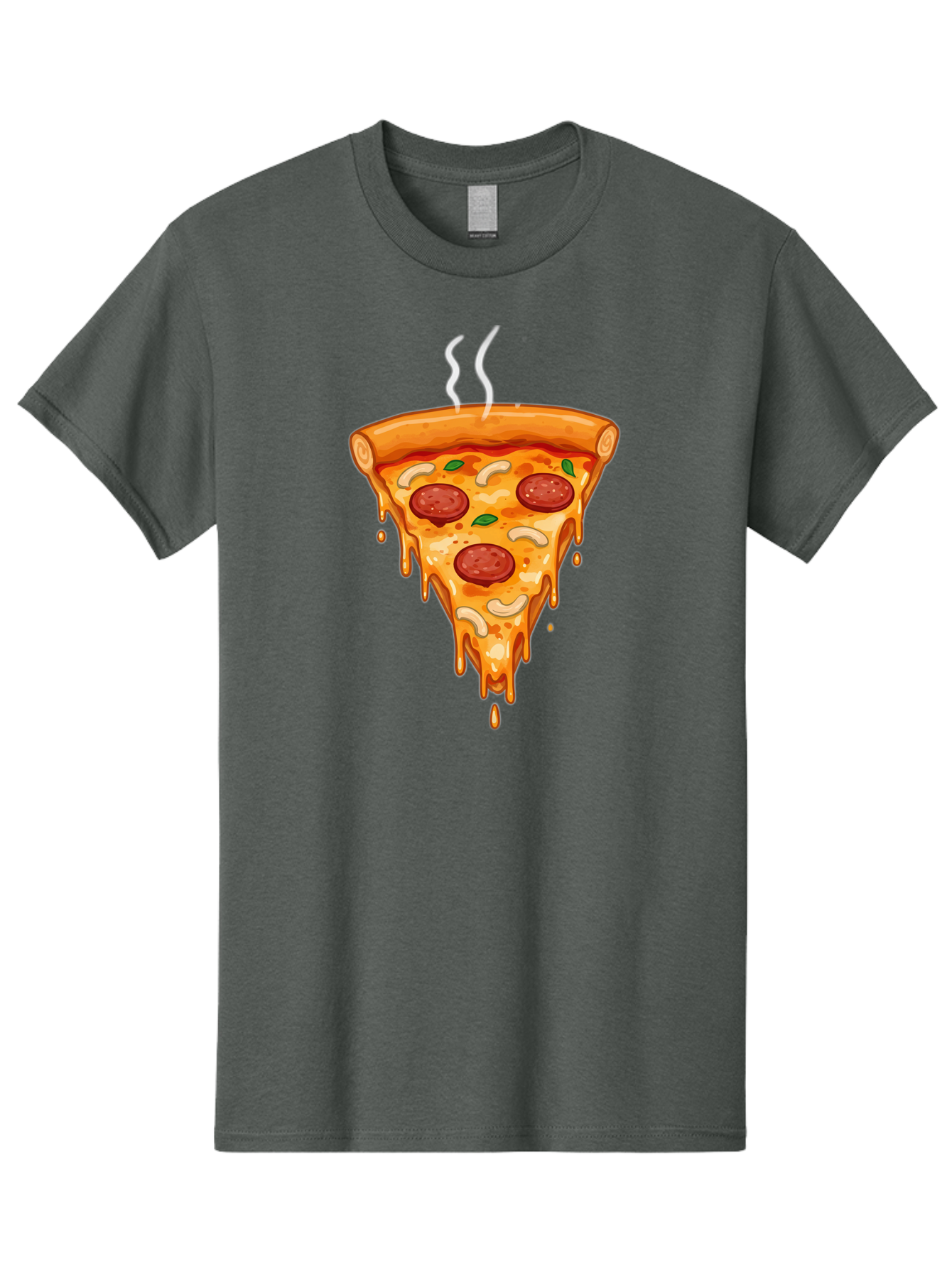 Pepperoni-Pizza-Slice-18 Men'S Graphic Tee, 100% Cotton, Comfortable Casual Summer Wear, Machine Washable, Cheesy Pizza Slice, Pepperoni Pizza, Melted Cheese, Hot Pizza, Fresh Basil, Pepperoni Slices, Steaming Pizza, Tasty Topping, Pizza Lover Bac228 4
