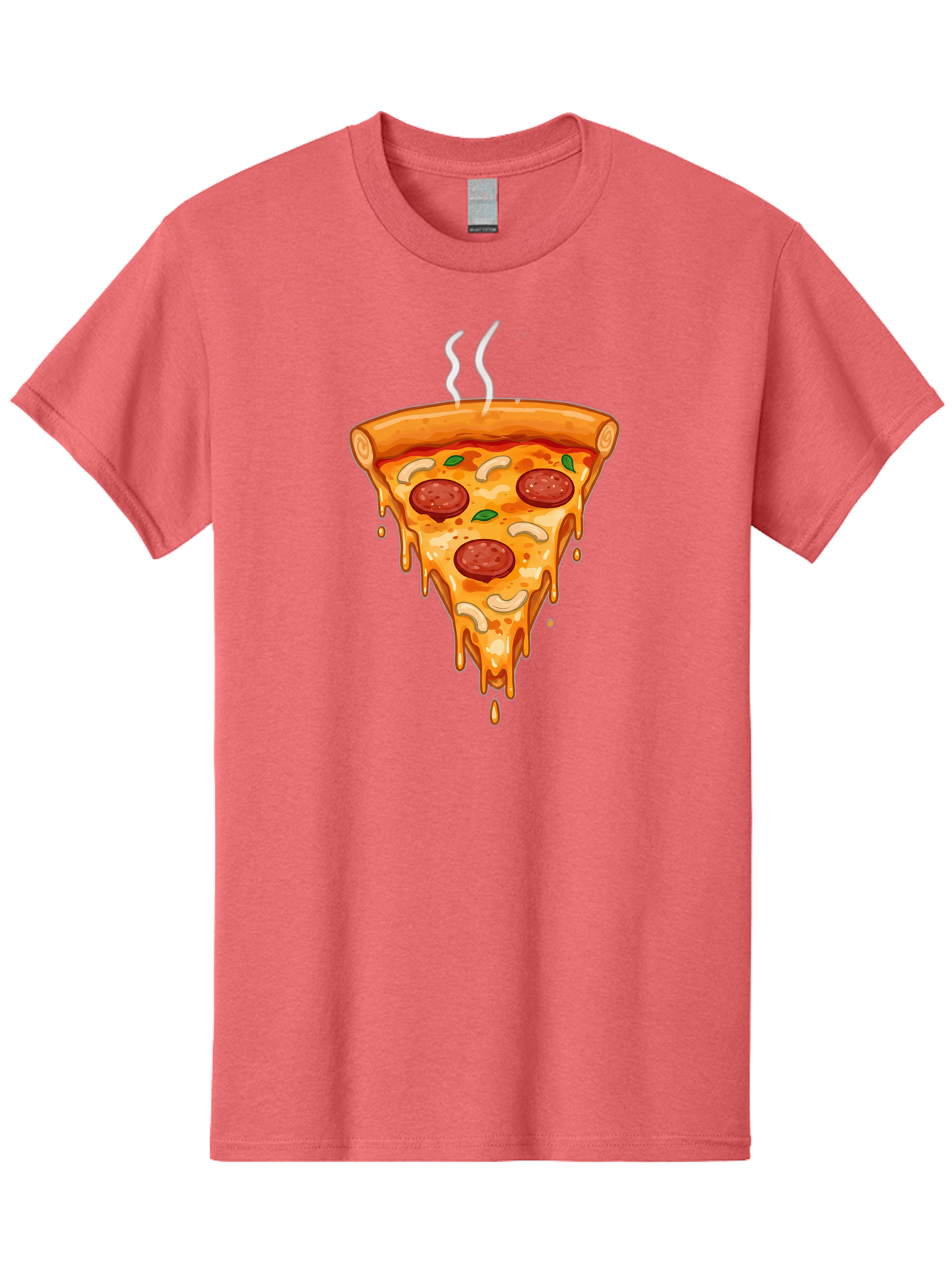 Pepperoni-Pizza-Slice-18 Men'S Graphic Tee, 100% Cotton, Comfortable Casual Summer Wear, Machine Washable, Cheesy Pizza Slice, Pepperoni Pizza, Melted Cheese, Hot Pizza, Fresh Basil, Pepperoni Slices, Steaming Pizza, Tasty Topping, Pizza Lover Bac228 14