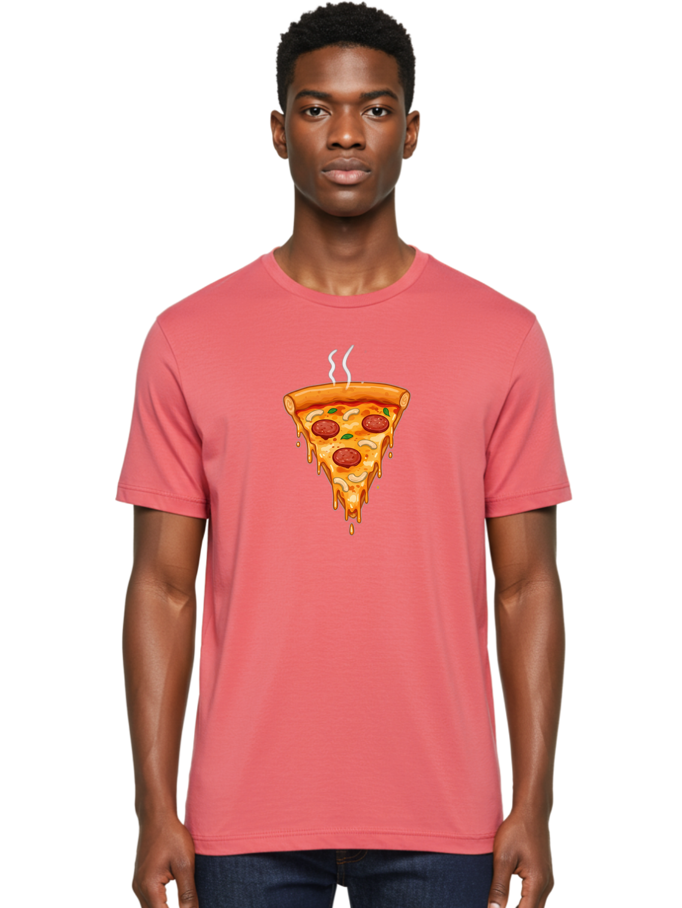 Pepperoni-Pizza-Slice-18 Men'S Graphic Tee, 100% Cotton, Comfortable Casual Summer Wear, Machine Washable, Cheesy Pizza Slice, Pepperoni Pizza, Melted Cheese, Hot Pizza, Fresh Basil, Pepperoni Slices, Steaming Pizza, Tasty Topping, Pizza Lover Bac228 29