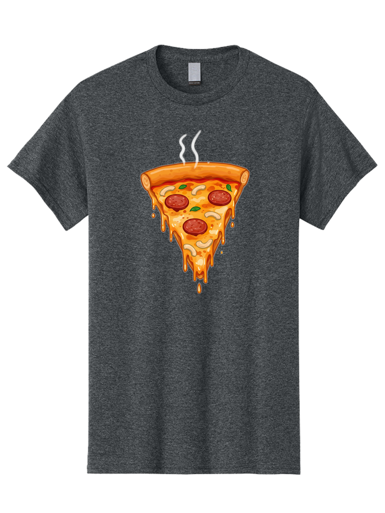 Pepperoni-Pizza-Slice-18 Men'S Graphic Tee, 100% Cotton, Comfortable Casual Summer Wear, Machine Washable, Cheesy Pizza Slice, Pepperoni Pizza, Melted Cheese, Hot Pizza, Fresh Basil, Pepperoni Slices, Steaming Pizza, Tasty Topping, Pizza Lover Bac228 7