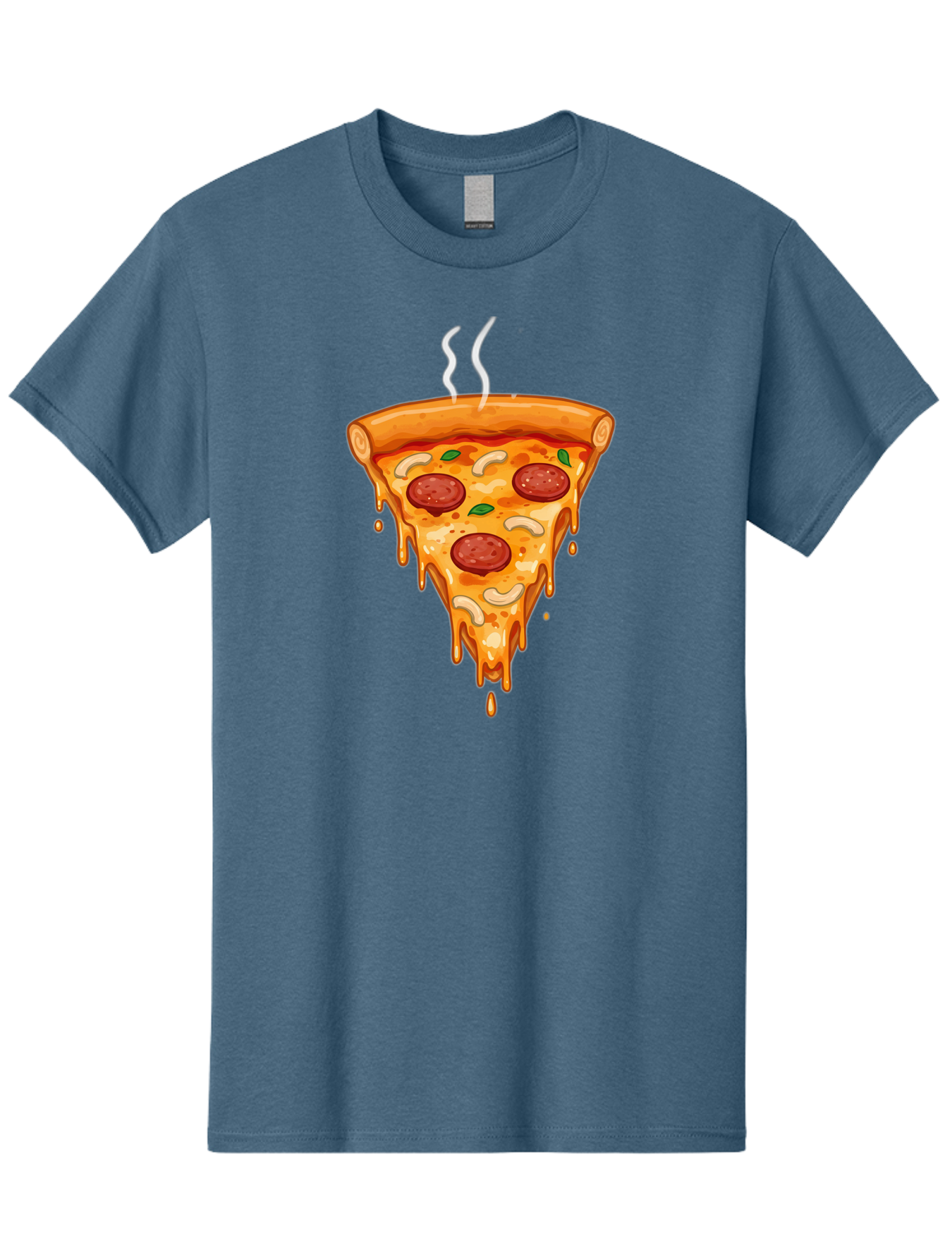 Pepperoni-Pizza-Slice-18 Men'S Graphic Tee, 100% Cotton, Comfortable Casual Summer Wear, Machine Washable, Cheesy Pizza Slice, Pepperoni Pizza, Melted Cheese, Hot Pizza, Fresh Basil, Pepperoni Slices, Steaming Pizza, Tasty Topping, Pizza Lover Bac228 13