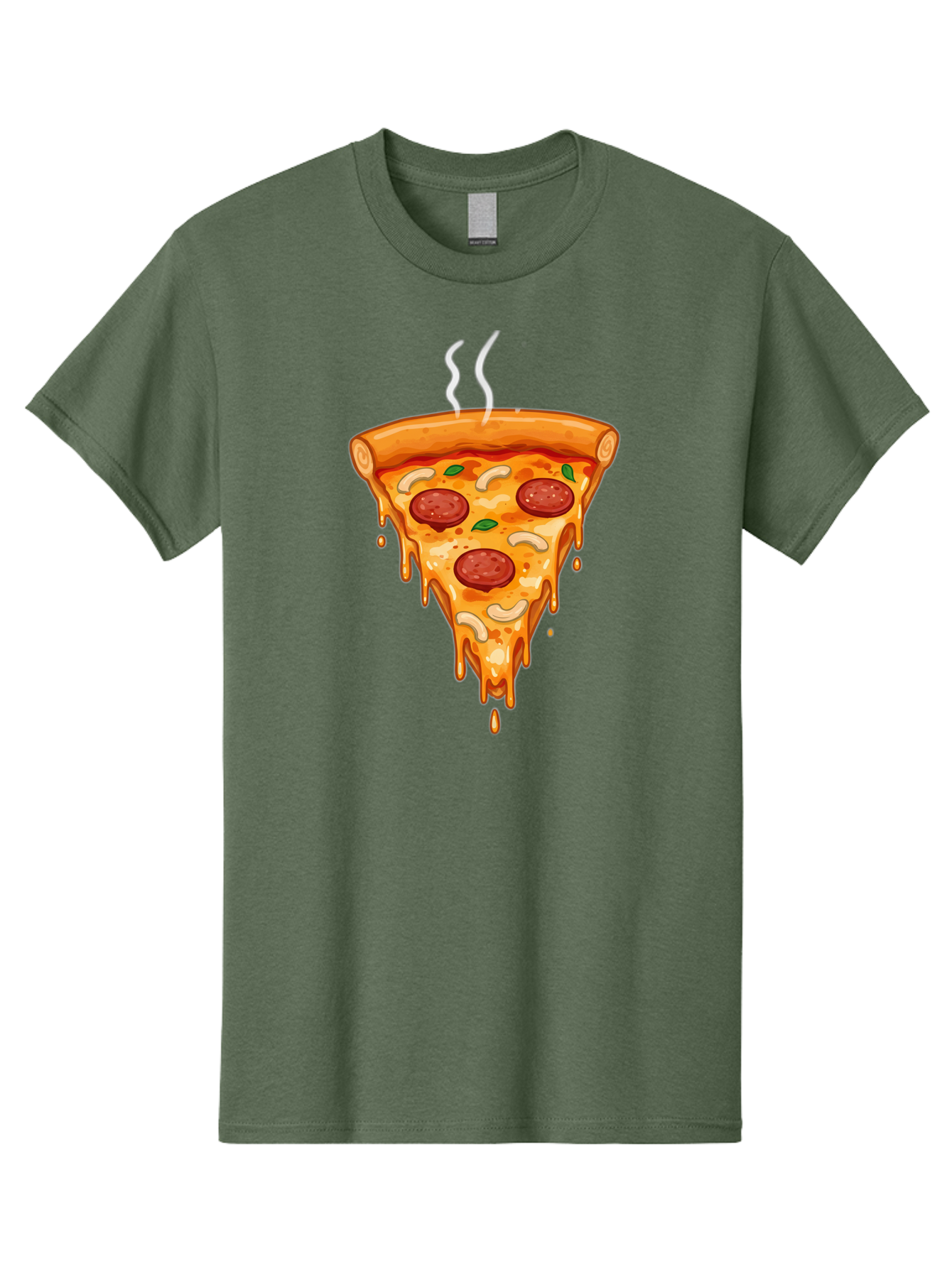 Pepperoni-Pizza-Slice-18 Men'S Graphic Tee, 100% Cotton, Comfortable Casual Summer Wear, Machine Washable, Cheesy Pizza Slice, Pepperoni Pizza, Melted Cheese, Hot Pizza, Fresh Basil, Pepperoni Slices, Steaming Pizza, Tasty Topping, Pizza Lover Bac228 6