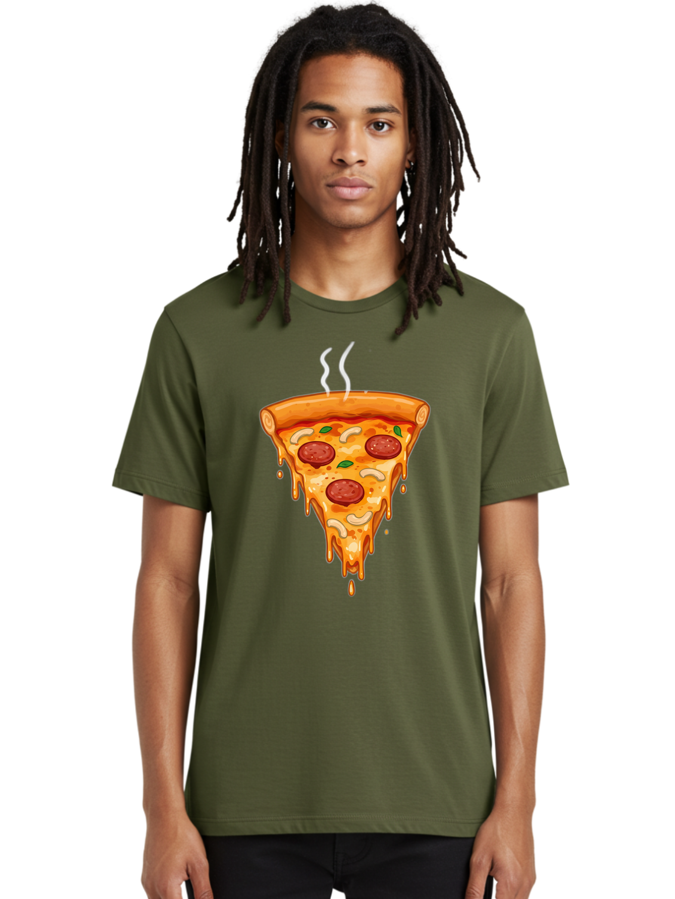 Pepperoni-Pizza-Slice-18 Men'S Graphic Tee, 100% Cotton, Comfortable Casual Summer Wear, Machine Washable, Cheesy Pizza Slice, Pepperoni Pizza, Melted Cheese, Hot Pizza, Fresh Basil, Pepperoni Slices, Steaming Pizza, Tasty Topping, Pizza Lover Bac228 21