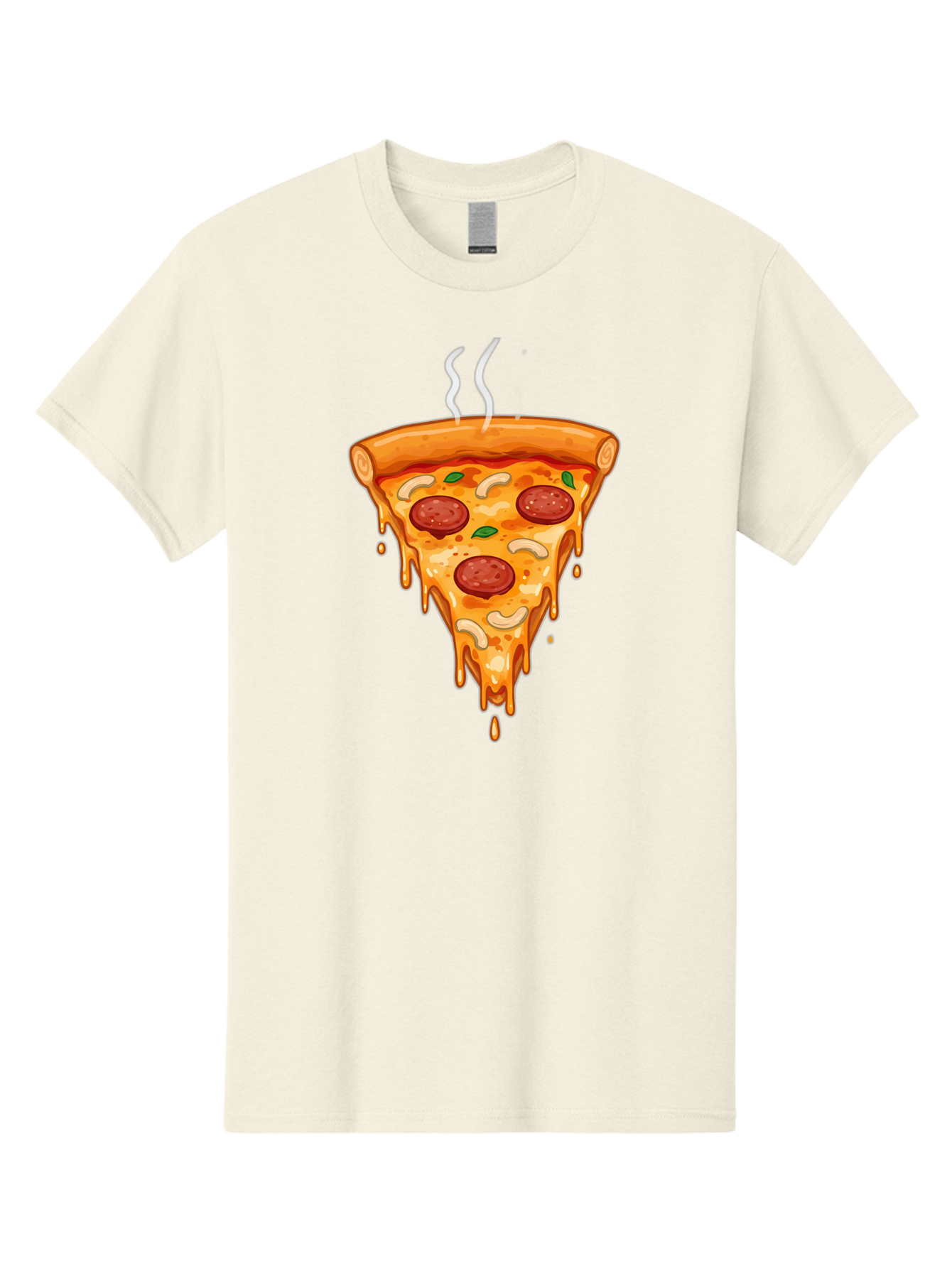 Pepperoni-Pizza-Slice-18 Men'S Graphic Tee, 100% Cotton, Comfortable Casual Summer Wear, Machine Washable, Cheesy Pizza Slice, Pepperoni Pizza, Melted Cheese, Hot Pizza, Fresh Basil, Pepperoni Slices, Steaming Pizza, Tasty Topping, Pizza Lover Bac228 2
