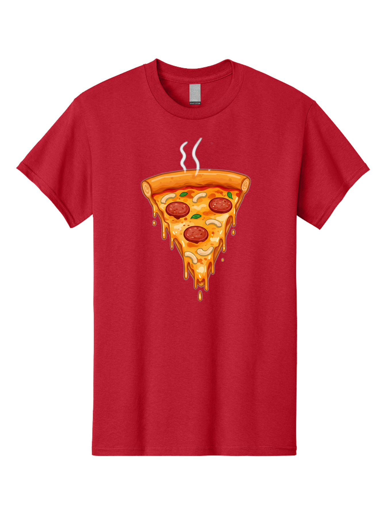 Pepperoni-Pizza-Slice-18 Men'S Graphic Tee, 100% Cotton, Comfortable Casual Summer Wear, Machine Washable, Cheesy Pizza Slice, Pepperoni Pizza, Melted Cheese, Hot Pizza, Fresh Basil, Pepperoni Slices, Steaming Pizza, Tasty Topping, Pizza Lover Bac228 3