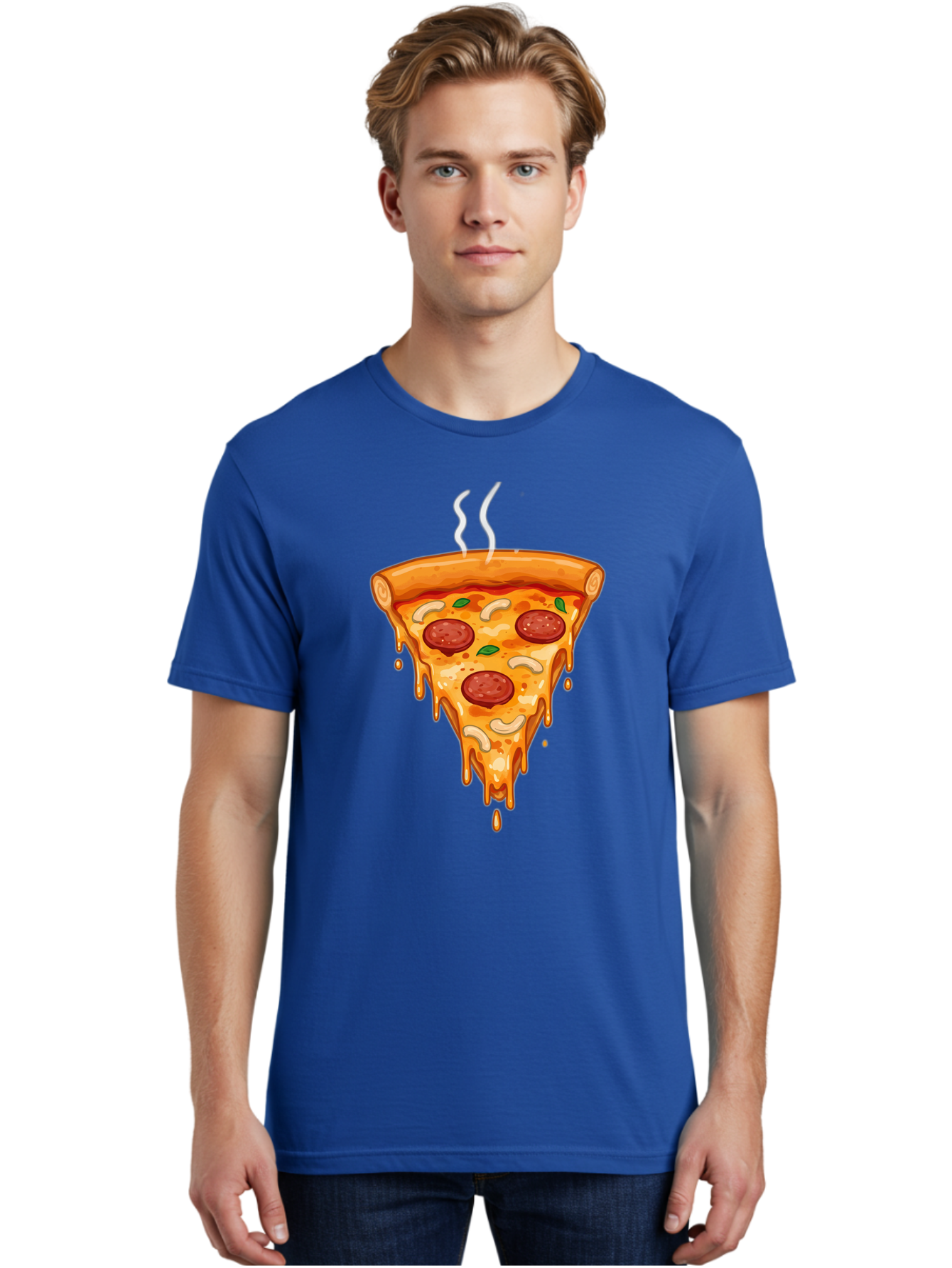 Pepperoni-Pizza-Slice-18 Men'S Graphic Tee, 100% Cotton, Comfortable Casual Summer Wear, Machine Washable, Cheesy Pizza Slice, Pepperoni Pizza, Melted Cheese, Hot Pizza, Fresh Basil, Pepperoni Slices, Steaming Pizza, Tasty Topping, Pizza Lover Bac228 16