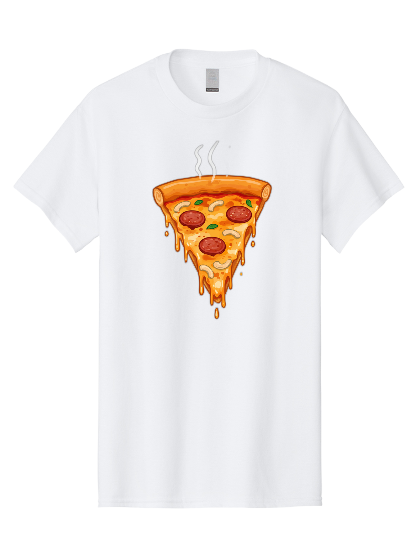 Pepperoni-Pizza-Slice-18 Men'S Graphic Tee, 100% Cotton, Comfortable Casual Summer Wear, Machine Washable, Cheesy Pizza Slice, Pepperoni Pizza, Melted Cheese, Hot Pizza, Fresh Basil, Pepperoni Slices, Steaming Pizza, Tasty Topping, Pizza Lover Bac228 10