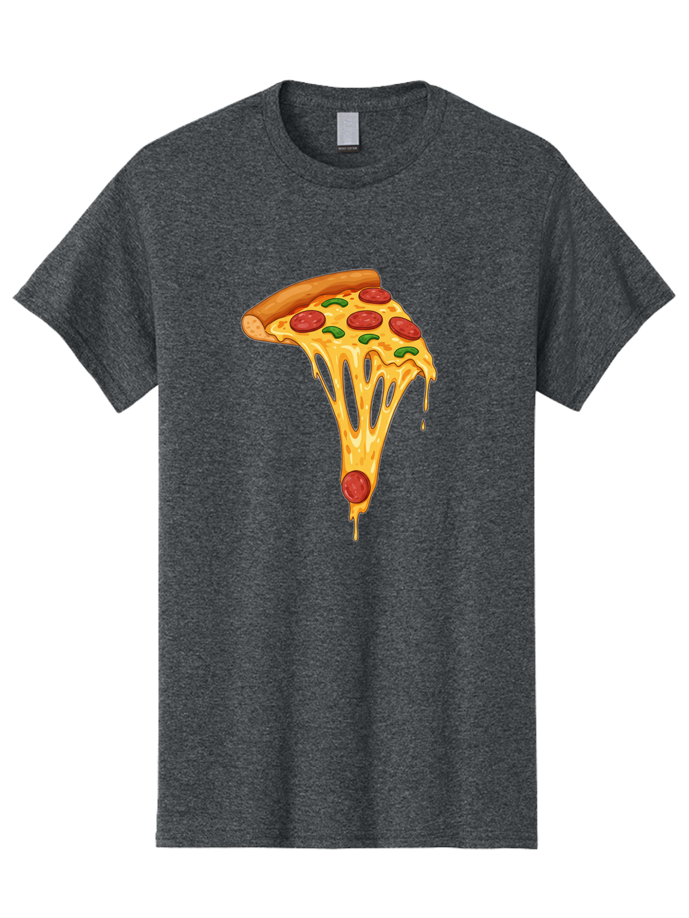 Pepperoni-Pizza-Slice-6 Men'S Graphic Tee, 100% Cotton, Comfortable Casual Summer Wear, Machine Washable, Pepperoni Pizza, Cheesy Goodness, Melted Cheese, Green Peppers, Savory Delight, Italian Cuisine, Foodie Favorite, Pizza Love, Bac238 15