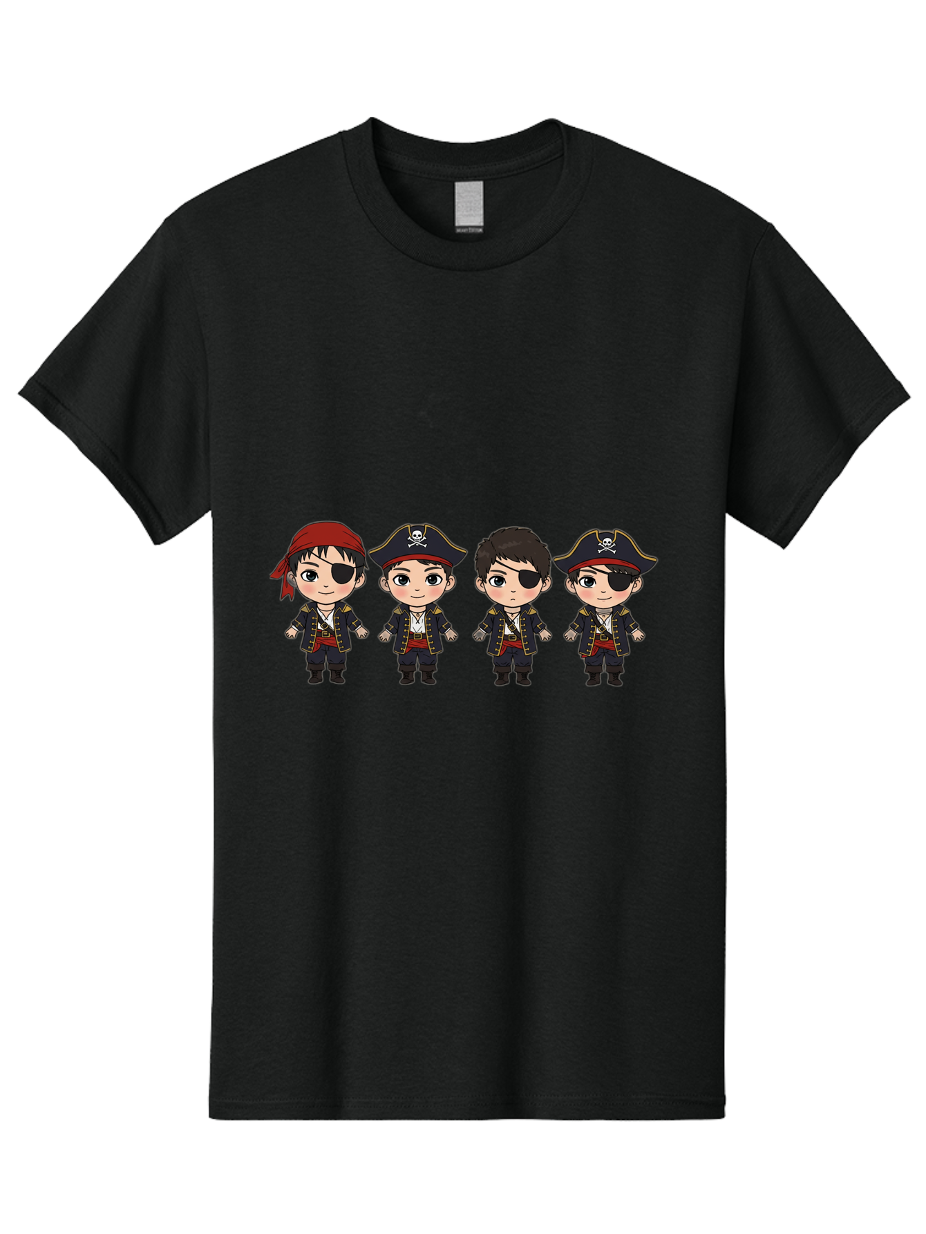 Pirate-Characters Men'S Graphic Tee, 100% Cotton, Comfortable Casual Summer Wear, Machine Washable, Cartoon Pirate Boys, Pirate Costumes, Eye Patches, Pirate Hats, Skull And Crossbones, Pirate Fashion, Kawaii Pirates, Pirate Accessories, Bac257 15