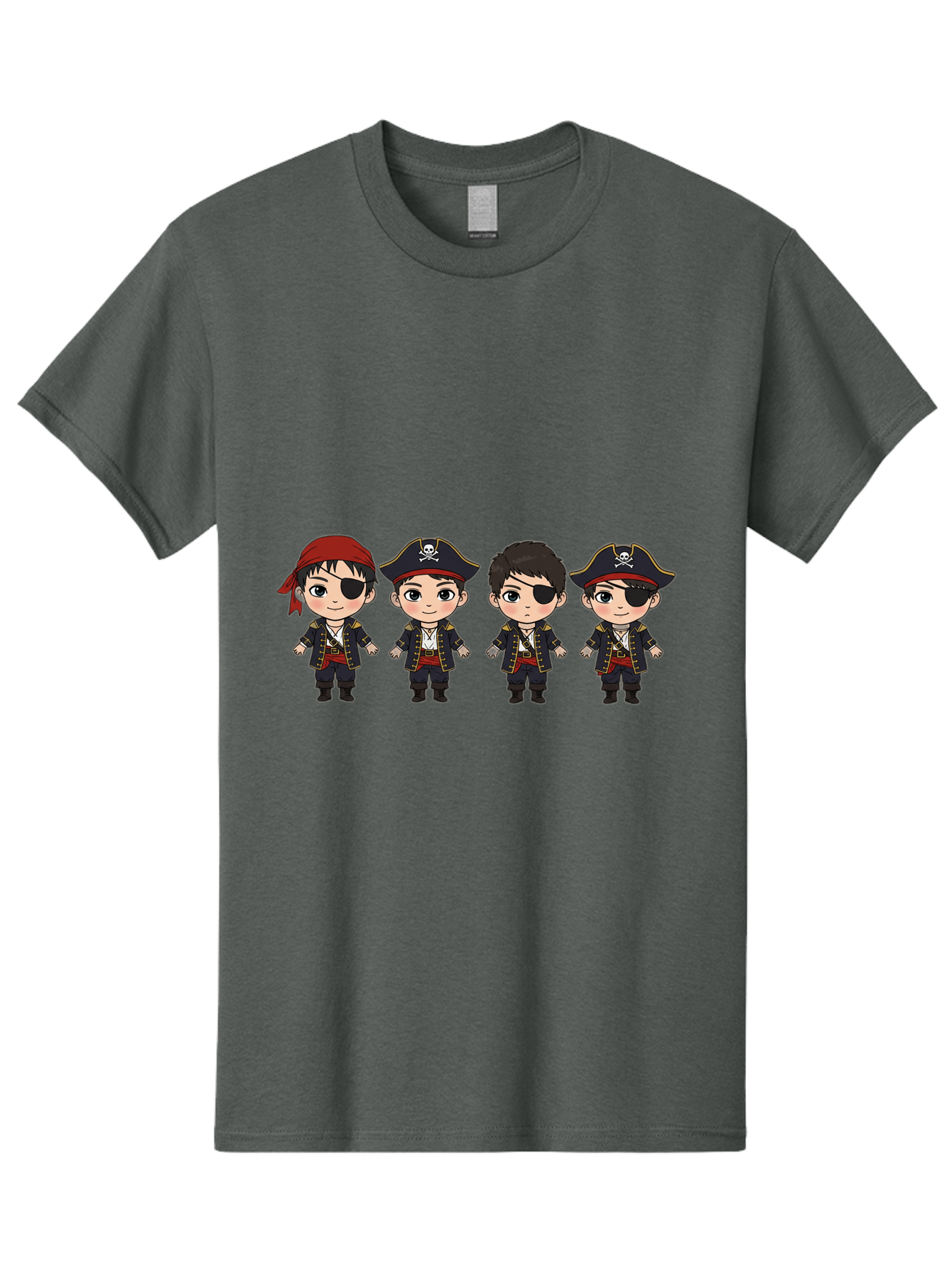 Pirate-Characters Men'S Graphic Tee, 100% Cotton, Comfortable Casual Summer Wear, Machine Washable, Cartoon Pirate Boys, Pirate Costumes, Eye Patches, Pirate Hats, Skull And Crossbones, Pirate Fashion, Kawaii Pirates, Pirate Accessories, Bac257 13