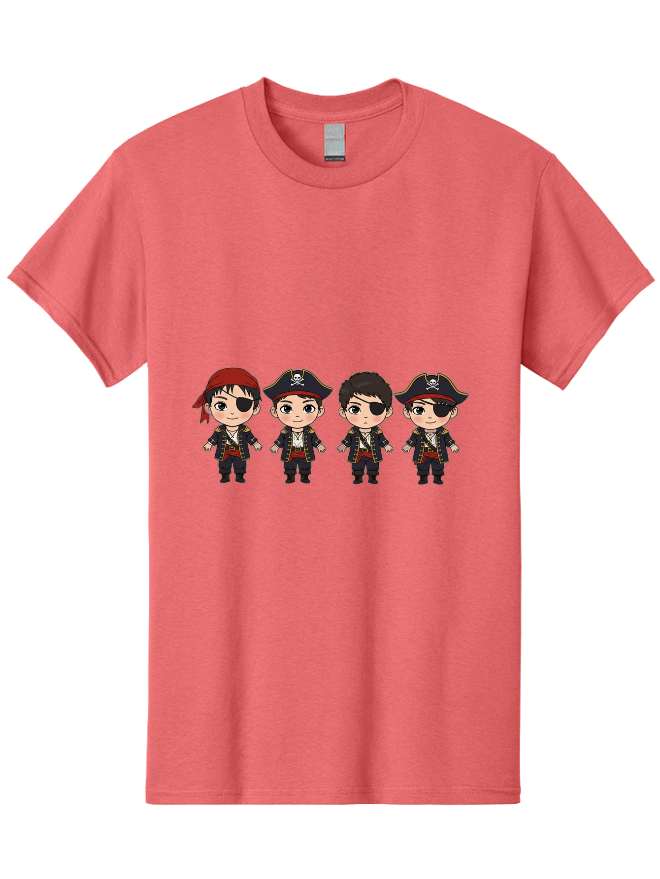 Pirate-Characters Men'S Graphic Tee, 100% Cotton, Comfortable Casual Summer Wear, Machine Washable, Cartoon Pirate Boys, Pirate Costumes, Eye Patches, Pirate Hats, Skull And Crossbones, Pirate Fashion, Kawaii Pirates, Pirate Accessories, Bac257 7