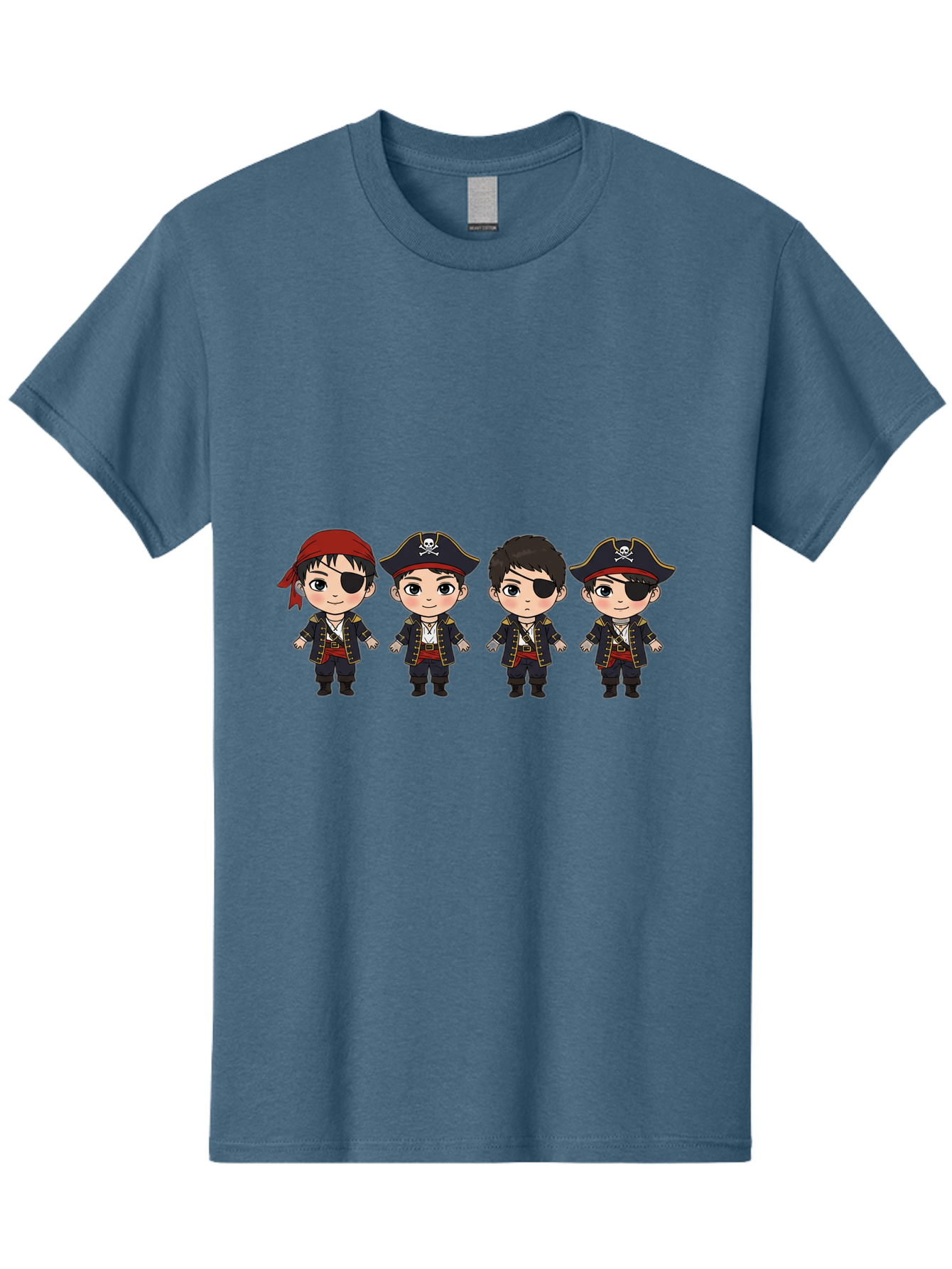 Pirate-Characters Men'S Graphic Tee, 100% Cotton, Comfortable Casual Summer Wear, Machine Washable, Cartoon Pirate Boys, Pirate Costumes, Eye Patches, Pirate Hats, Skull And Crossbones, Pirate Fashion, Kawaii Pirates, Pirate Accessories, Bac257 3