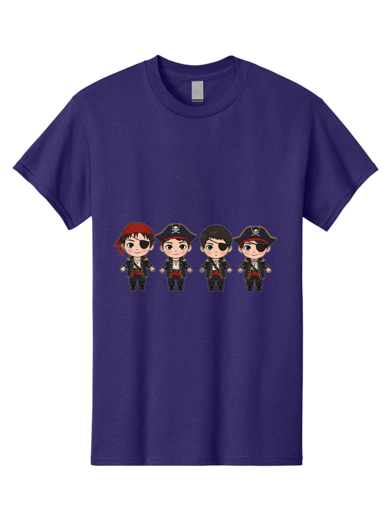Pirate-Characters Men'S Graphic Tee, 100% Cotton, Comfortable Casual Summer Wear, Machine Washable, Cartoon Pirate Boys, Pirate Costumes, Eye Patches, Pirate Hats, Skull And Crossbones, Pirate Fashion, Kawaii Pirates, Pirate Accessories, Bac257 14