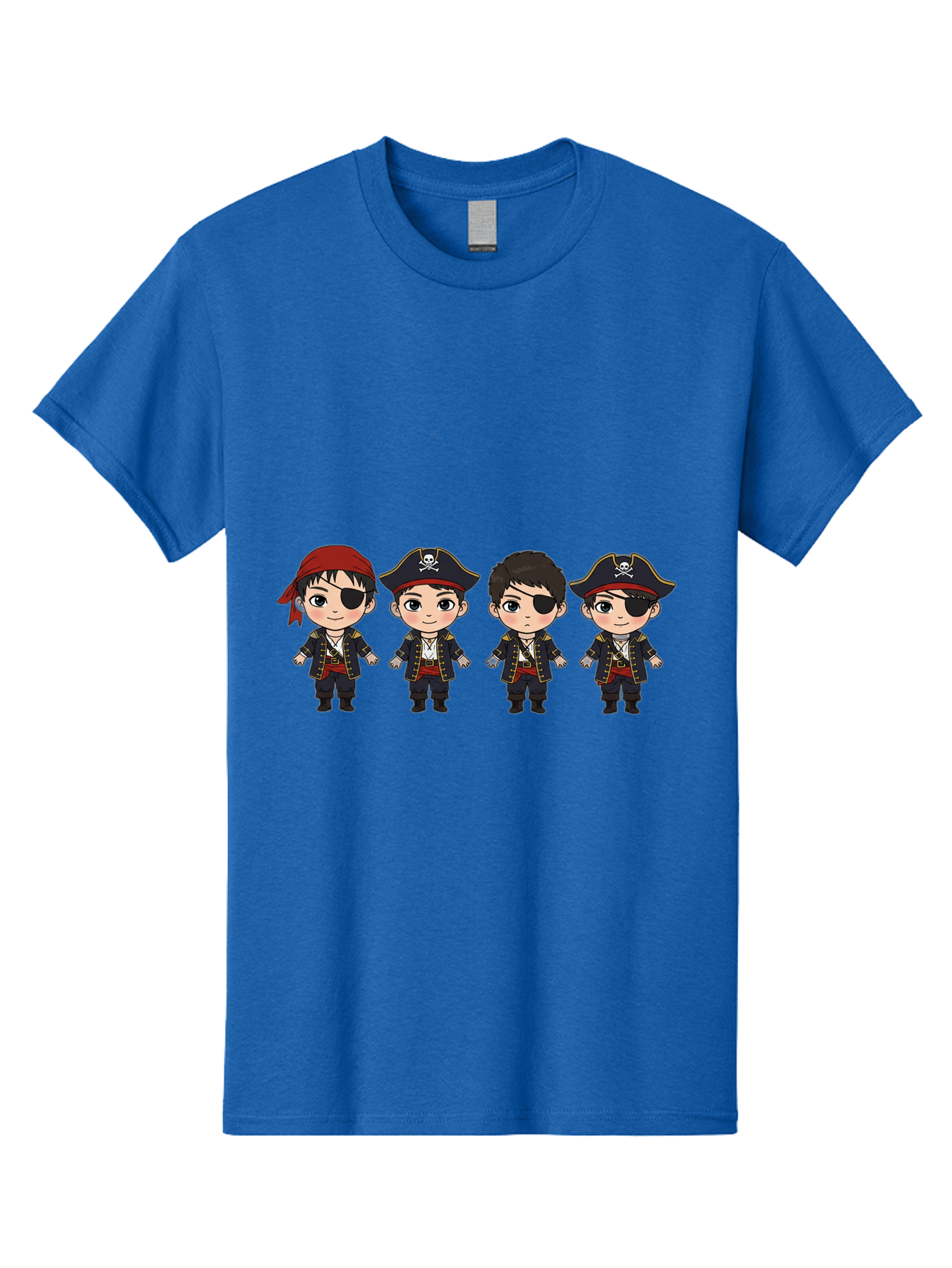 Pirate-Characters Men'S Graphic Tee, 100% Cotton, Comfortable Casual Summer Wear, Machine Washable, Cartoon Pirate Boys, Pirate Costumes, Eye Patches, Pirate Hats, Skull And Crossbones, Pirate Fashion, Kawaii Pirates, Pirate Accessories, Bac257 8