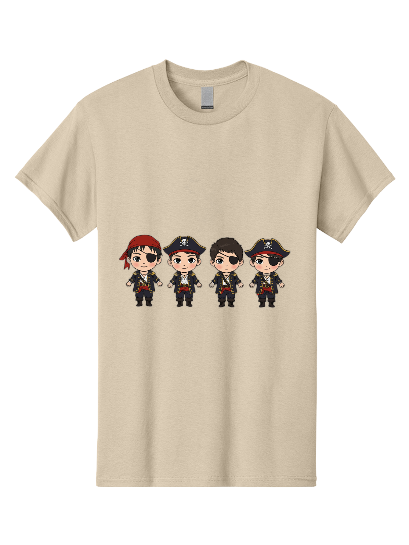 Pirate-Characters Men'S Graphic Tee, 100% Cotton, Comfortable Casual Summer Wear, Machine Washable, Cartoon Pirate Boys, Pirate Costumes, Eye Patches, Pirate Hats, Skull And Crossbones, Pirate Fashion, Kawaii Pirates, Pirate Accessories, Bac257 12