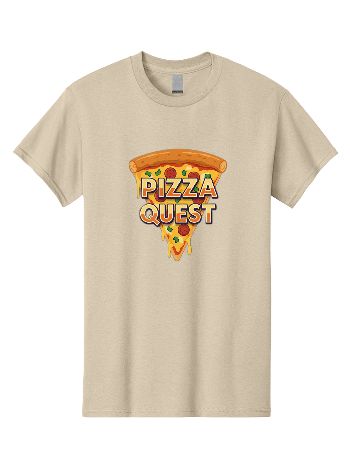 Pizza-Quest Men'S Graphic Tee, 100% Cotton, Comfortable Casual Summer Wear, Machine Washable, Pizza Slice, Melted Cheese, Pepperoni Pizza, Green Peppers, Cartoon Pizza, Food Illustration, Cheesy Goodness, Pizza Lovers, Gaming Logo Bac268 15