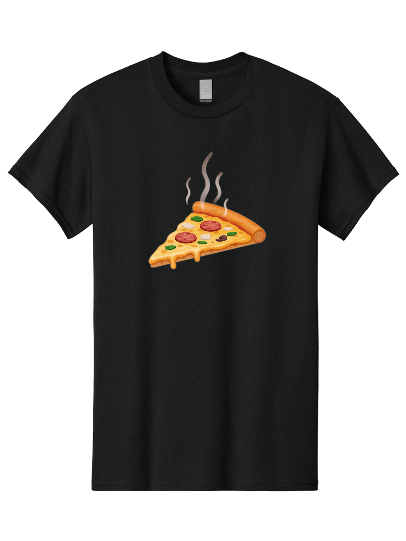 Pizza-Slice-25 Men'S Graphic Tee, 100% Cotton, Comfortable Casual Summer Wear, Machine Washable, Hot Pizza Slice, Melted Cheese, Pepperoni, Green Peppers, Olives, Italian Cuisine, Delicious Food, Savory Toppings, Foodie, Pizza Lovers Bac286 1