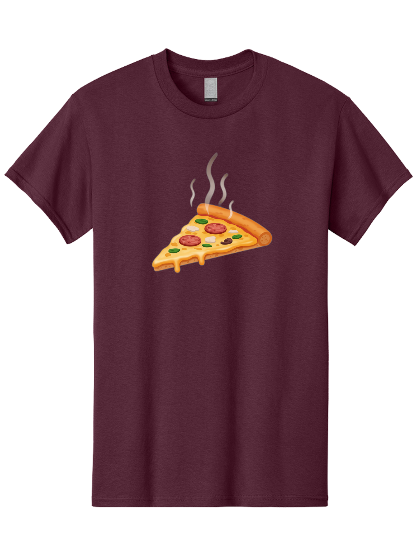 Pizza-Slice-25 Men'S Graphic Tee, 100% Cotton, Comfortable Casual Summer Wear, Machine Washable, Hot Pizza Slice, Melted Cheese, Pepperoni, Green Peppers, Olives, Italian Cuisine, Delicious Food, Savory Toppings, Foodie, Pizza Lovers Bac286 2