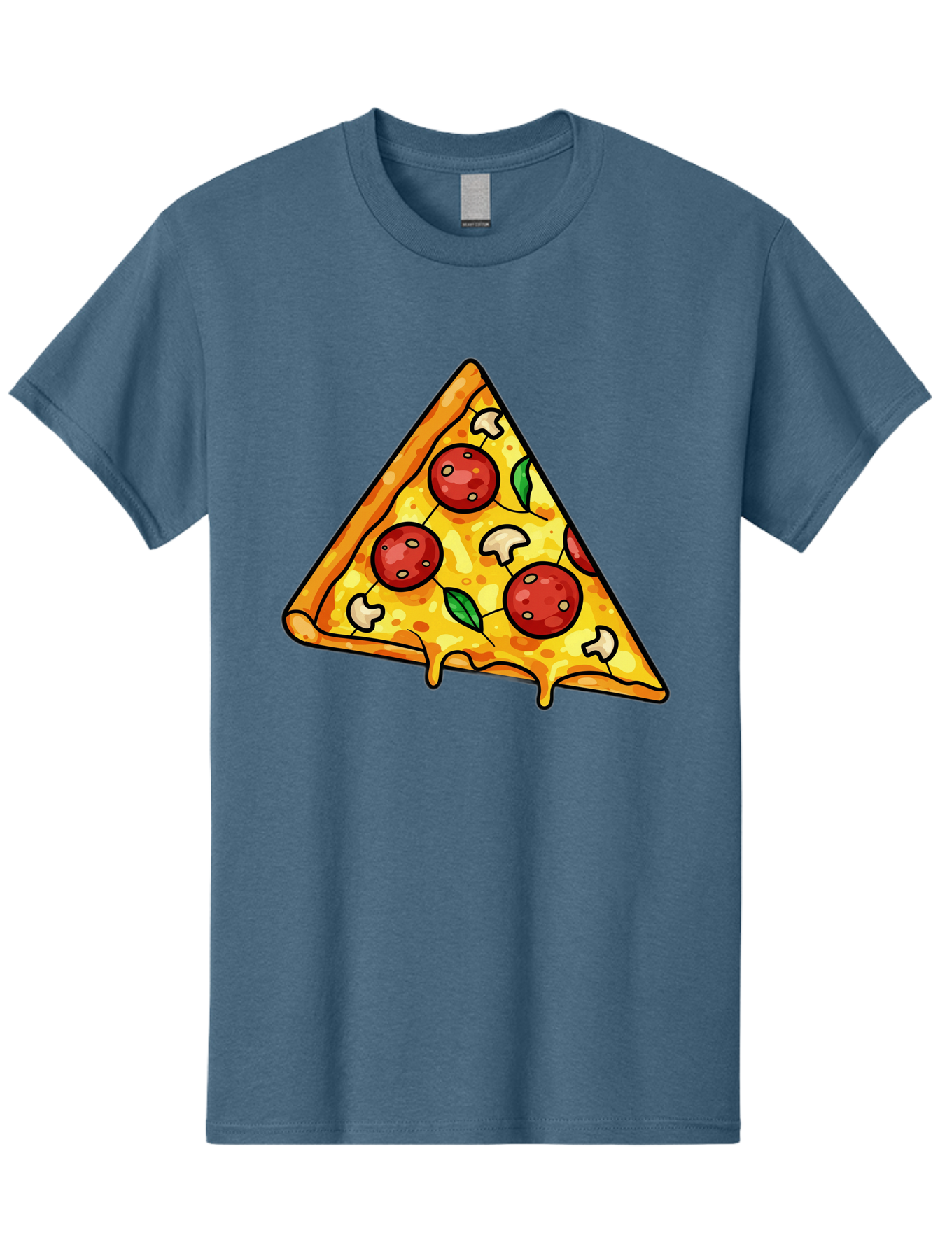 Pizza-Slice-34 Men'S Graphic Tee, 100% Cotton, Comfortable Casual Summer Wear, Machine Washable, Tasty Pizza, Melted Cheese, Pepperoni Pizza, Mushrooms, Basil, Cheesy Goodness, Savory Delight, Italian Cuisine, Foodie Favorite, Pizza Love Bac296 6