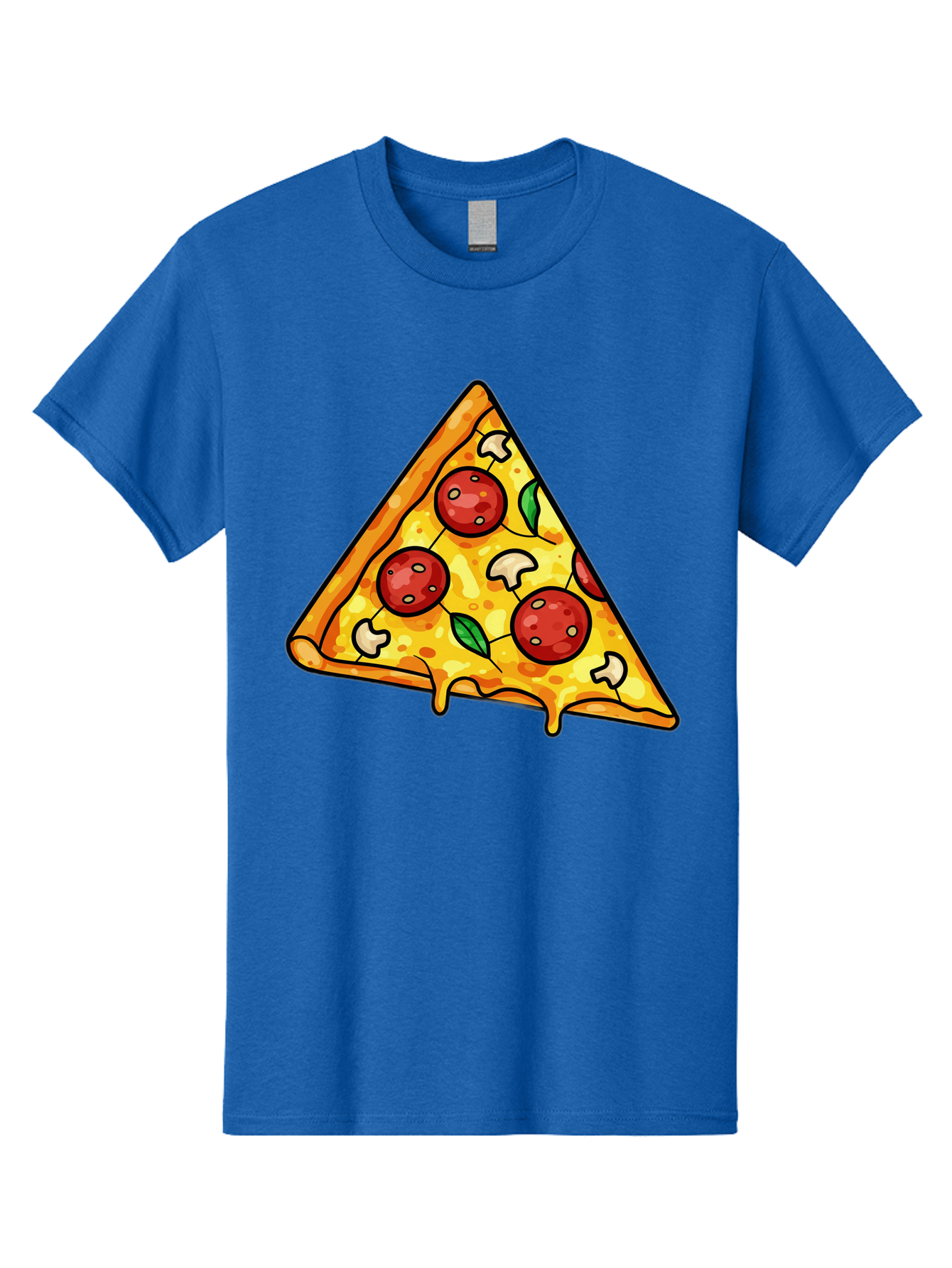 Pizza-Slice-34 Men'S Graphic Tee, 100% Cotton, Comfortable Casual Summer Wear, Machine Washable, Tasty Pizza, Melted Cheese, Pepperoni Pizza, Mushrooms, Basil, Cheesy Goodness, Savory Delight, Italian Cuisine, Foodie Favorite, Pizza Love Bac296 1