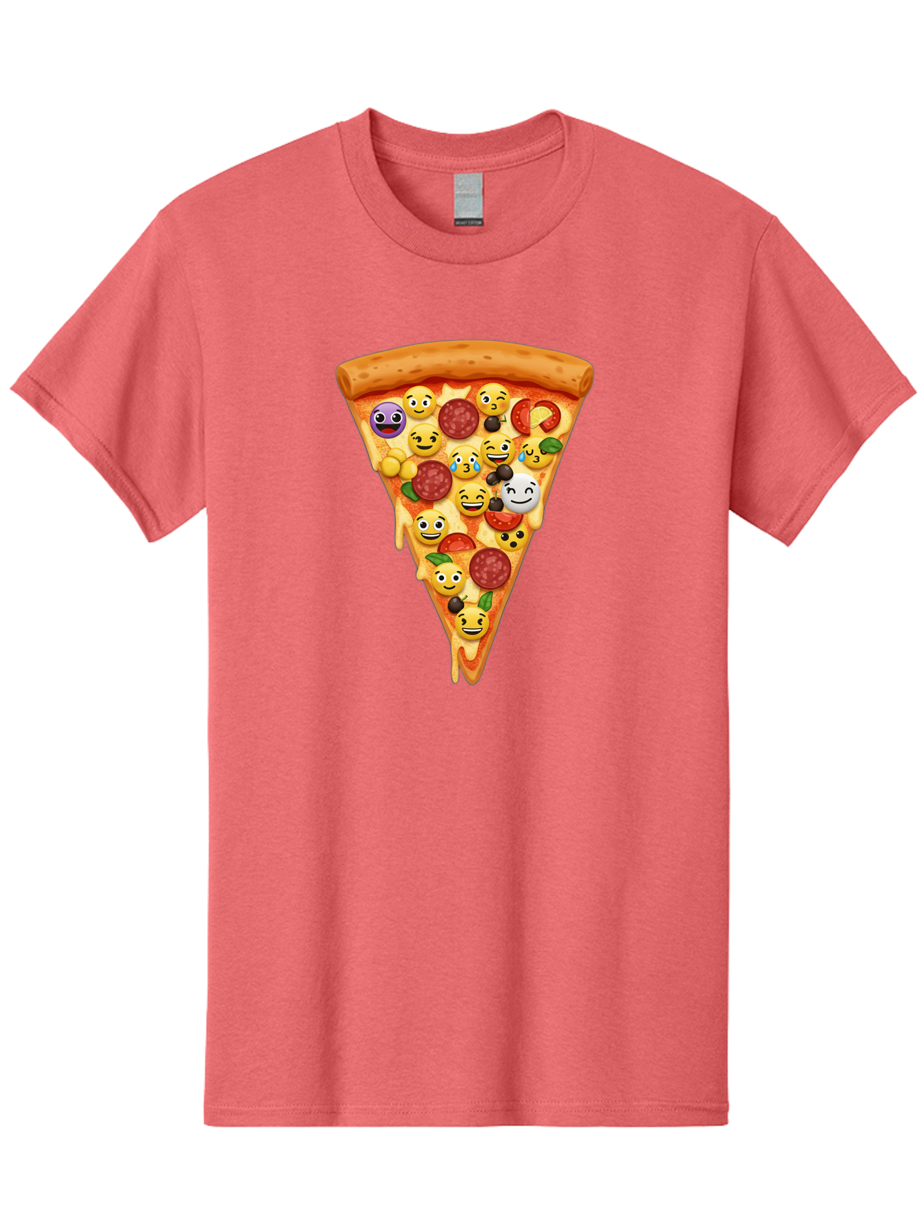 Pizza-Slice-35 Men'S Graphic Tee, 100% Cotton, Comfortable Casual Summer Wear, Machine Washable, Pizza Slice, Emoji Toppings, Pepperoni, Black Olives, Melted Cheese, Funny Emojis, Cartoon Pizza, Tasty Pizza, Foodie Fun, Pizza Love, Bac297 12