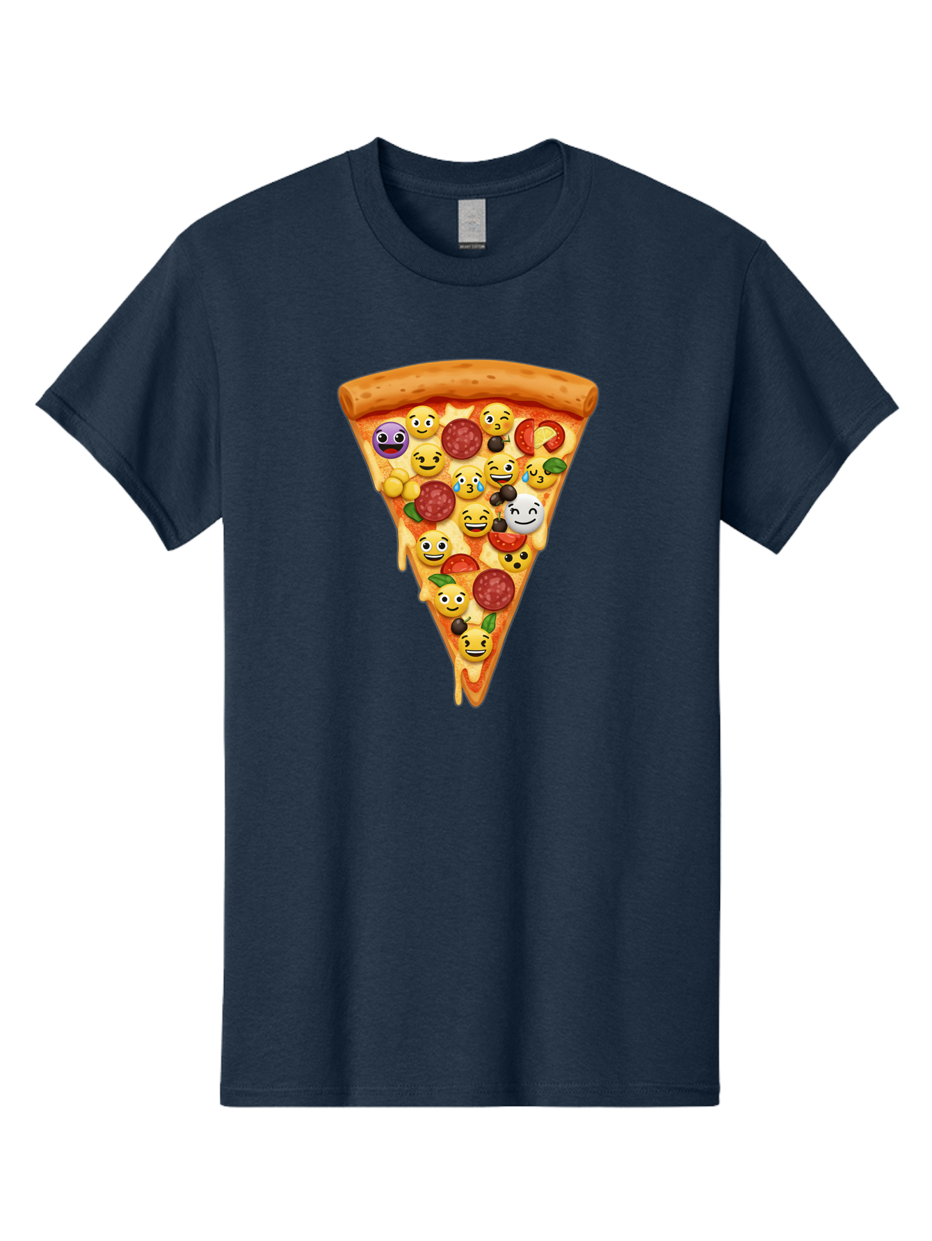 Pizza-Slice-35 Men'S Graphic Tee, 100% Cotton, Comfortable Casual Summer Wear, Machine Washable, Pizza Slice, Emoji Toppings, Pepperoni, Black Olives, Melted Cheese, Funny Emojis, Cartoon Pizza, Tasty Pizza, Foodie Fun, Pizza Love, Bac297 9