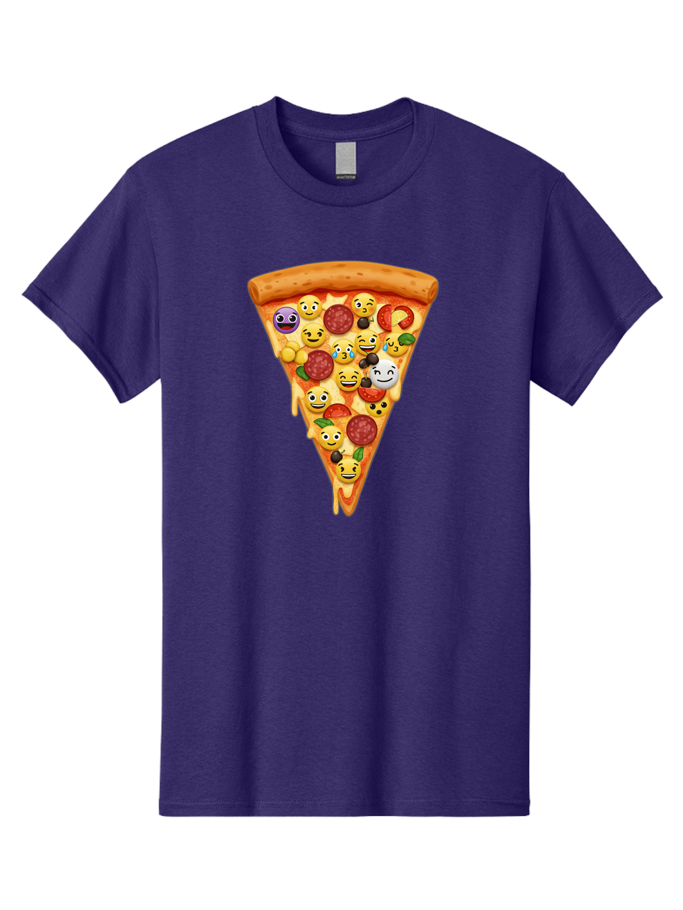 Pizza-Slice-35 Men'S Graphic Tee, 100% Cotton, Comfortable Casual Summer Wear, Machine Washable, Pizza Slice, Emoji Toppings, Pepperoni, Black Olives, Melted Cheese, Funny Emojis, Cartoon Pizza, Tasty Pizza, Foodie Fun, Pizza Love, Bac297 11
