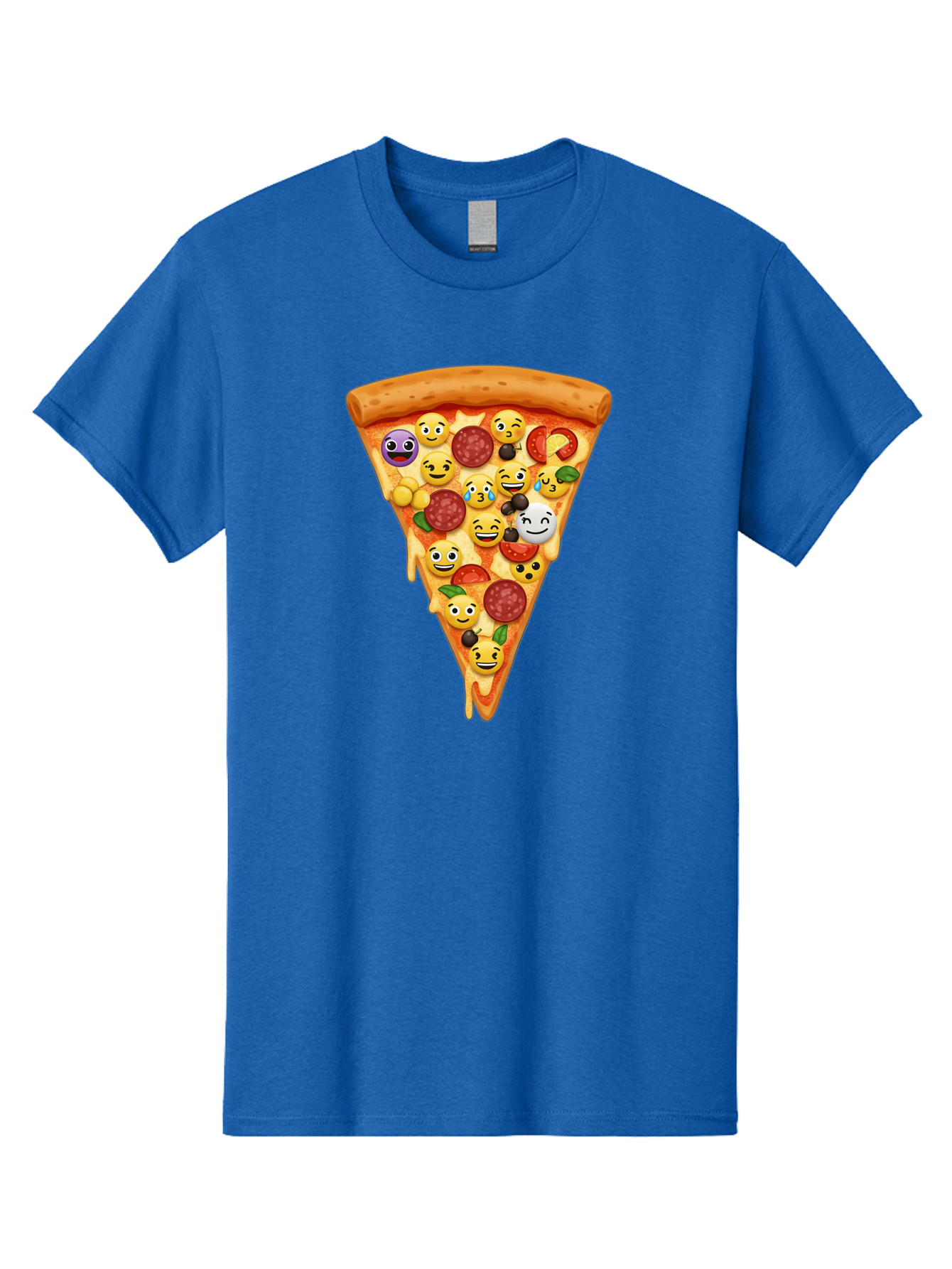 Pizza-Slice-35 Men'S Graphic Tee, 100% Cotton, Comfortable Casual Summer Wear, Machine Washable, Pizza Slice, Emoji Toppings, Pepperoni, Black Olives, Melted Cheese, Funny Emojis, Cartoon Pizza, Tasty Pizza, Foodie Fun, Pizza Love, Bac297 4