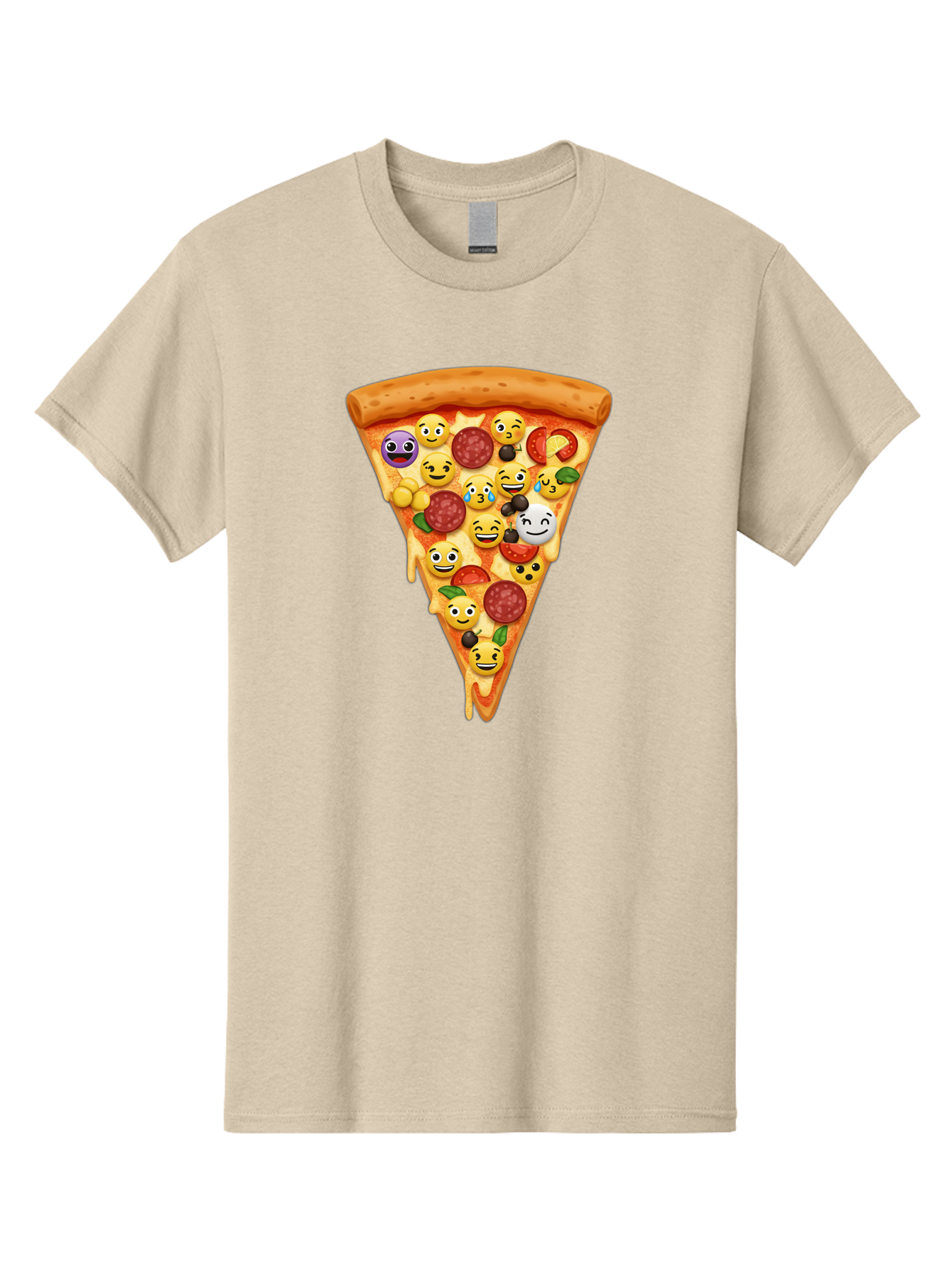 Pizza-Slice-35 Men'S Graphic Tee, 100% Cotton, Comfortable Casual Summer Wear, Machine Washable, Pizza Slice, Emoji Toppings, Pepperoni, Black Olives, Melted Cheese, Funny Emojis, Cartoon Pizza, Tasty Pizza, Foodie Fun, Pizza Love, Bac297 3