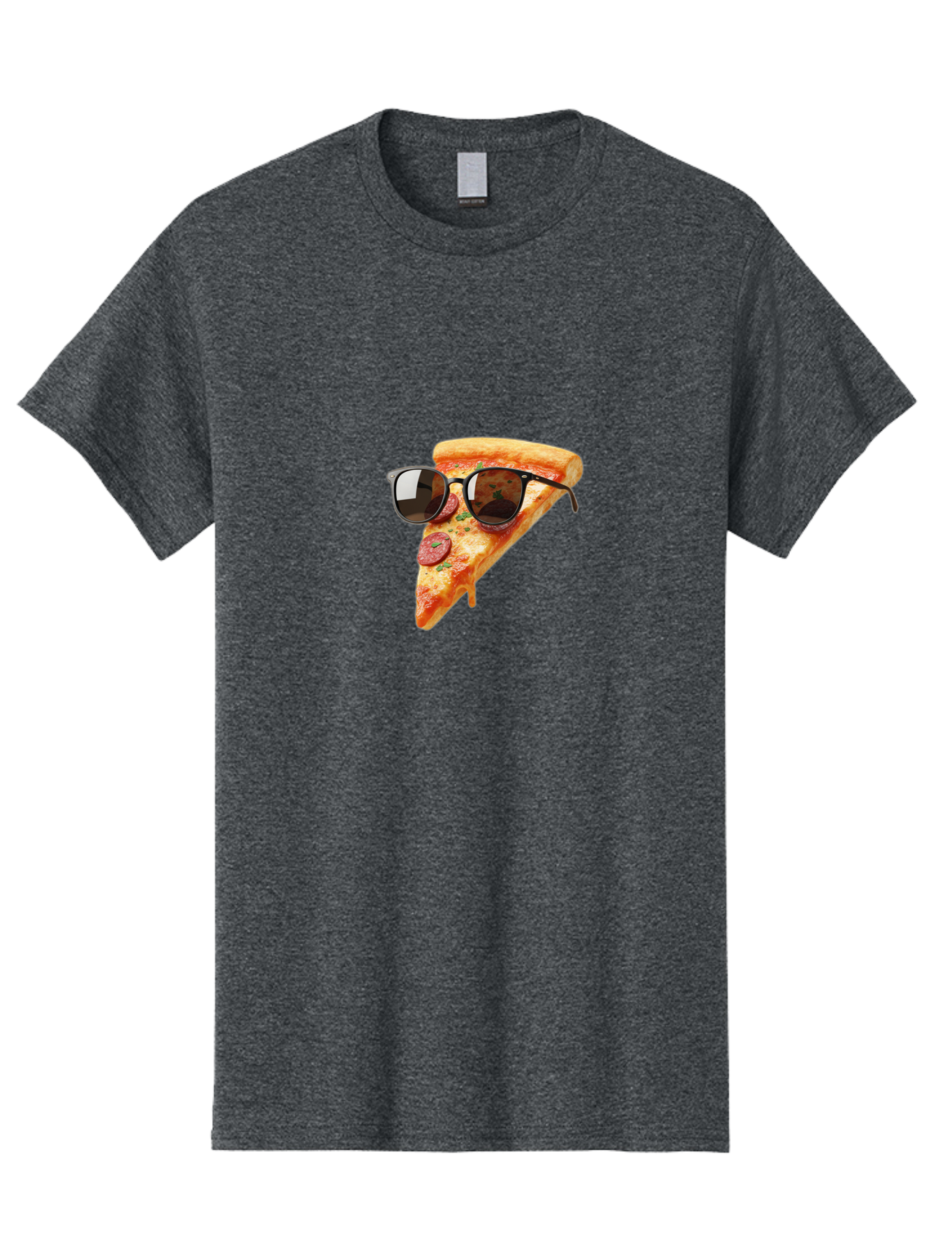 Pizza-Slice-Sunglasses-2 Men'S Graphic Tee, 100% Cotton, Comfortable Casual Summer Wear, Machine Washable, Pizza Slice Wearing Sunglasses, Funny Food, Quirky Humor, Cool Pizza, Sunglasses On Food, Comical Image, Playful Graphics, Bac307 3