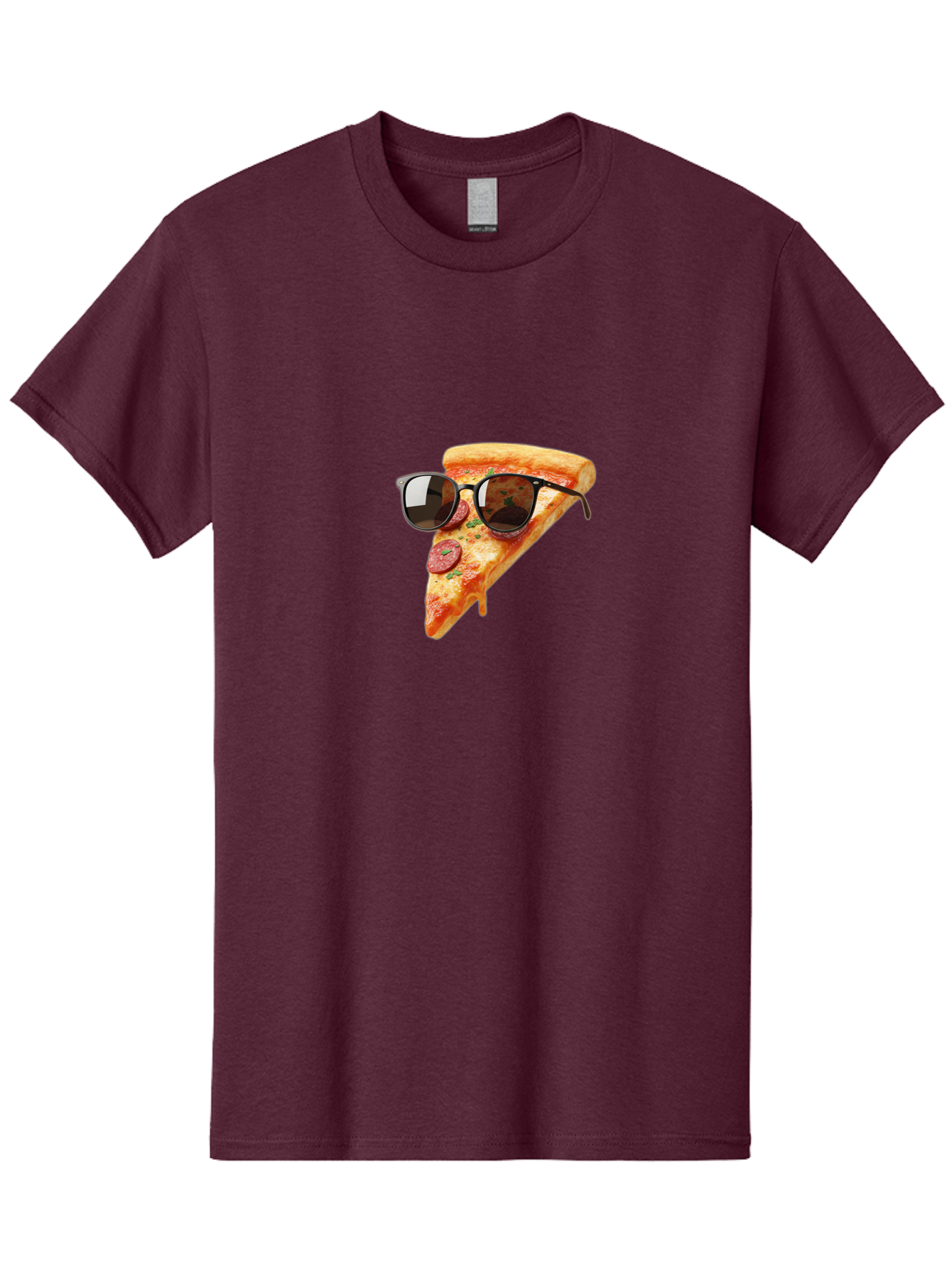 Pizza-Slice-Sunglasses-2 Men'S Graphic Tee, 100% Cotton, Comfortable Casual Summer Wear, Machine Washable, Pizza Slice Wearing Sunglasses, Funny Food, Quirky Humor, Cool Pizza, Sunglasses On Food, Comical Image, Playful Graphics, Bac307 5