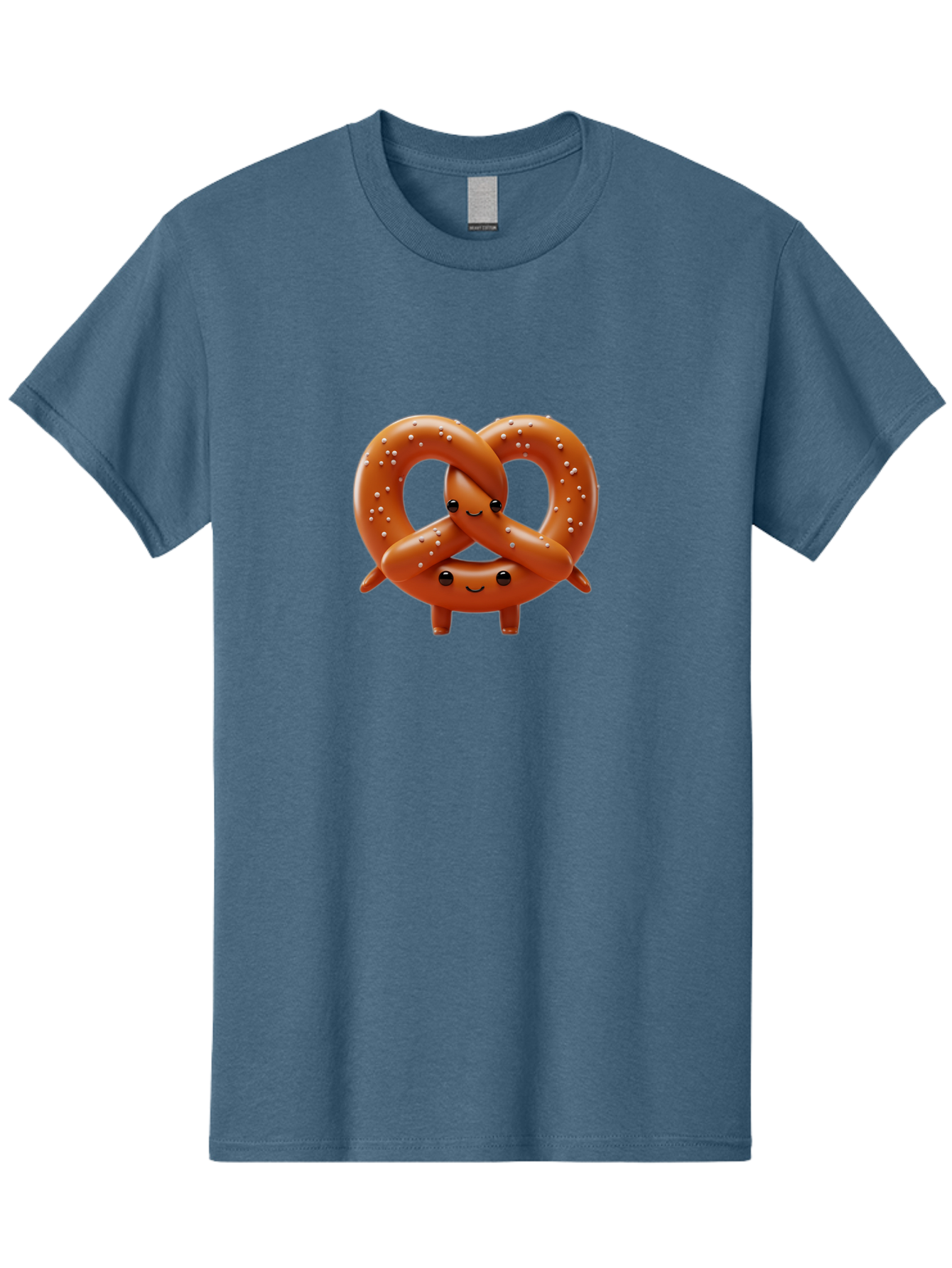 Pretzel-Friends Men'S Graphic Tee, 100% Cotton, Comfortable Casual Summer Wear, Machine Washable, Cute Cartoon Pretzels, Hugging Pretzel Friends, Salted Pretzels, Smiling Pretzels, Adorable Pretzel Characters, Pretzel Love, Baked Goods, Bac341 5