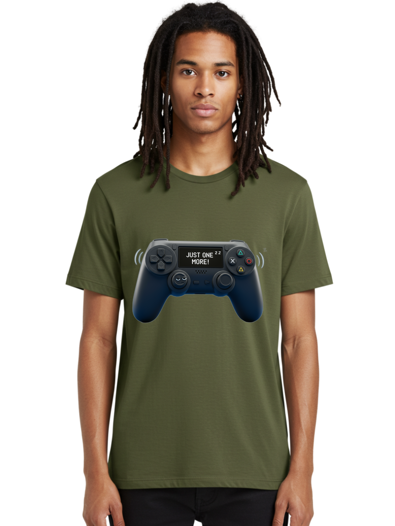 Ps4-Controller Men'S Graphic Tee, 100% Cotton, Comfortable Casual Summer Wear, Machine Washable, Game Controller, Gaming, Video Games, Ps4 Controller, Joystick, Gamepad, Gaming Addiction, Gaming Habit, Just One More, Sleep Deprivation, Bac343 28