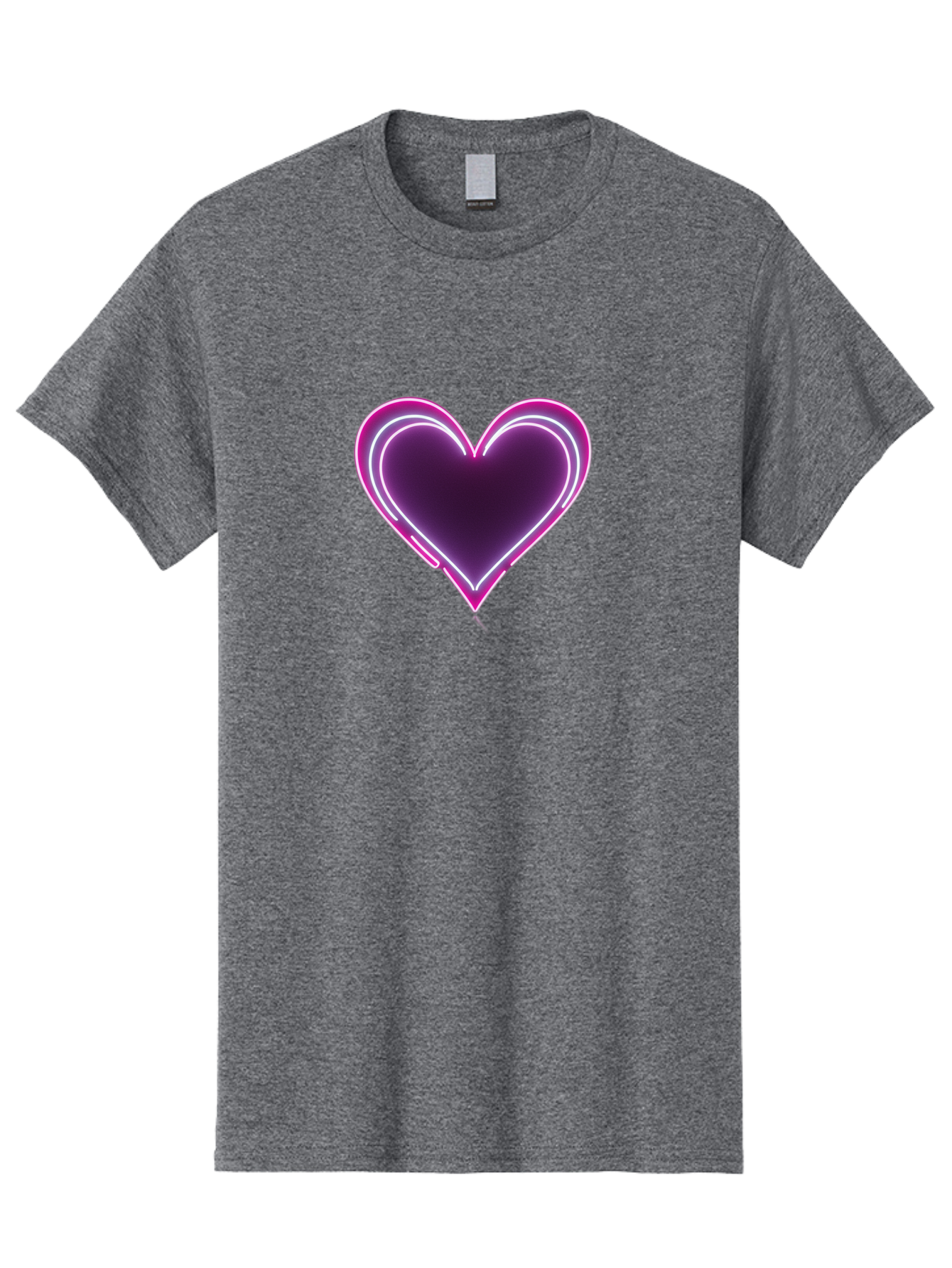 Purple-Heart-Balloon Men'S Graphic Tee, 100% Cotton, Comfortable Casual Summer Wear, Machine Washable, Heart-Shaped Balloon, Purple Balloon, Heart Design, Glowing Heart, Neon Heart, Festive Decoration, Party Decoration, Love Symbol, Bac358 6