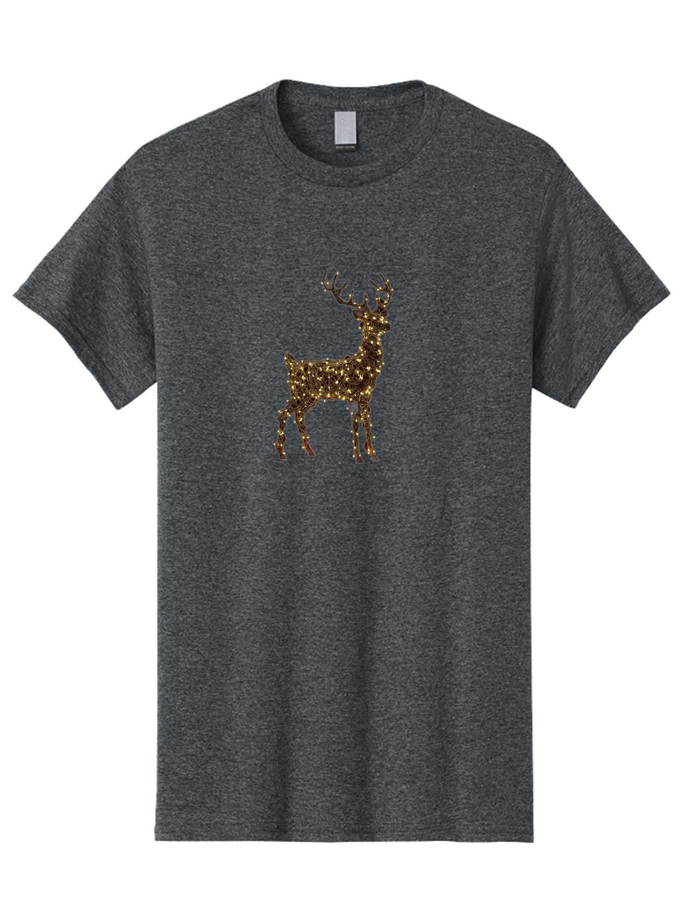 Reindeer Men'S Graphic Tee, 100% Cotton, Comfortable Casual Summer Wear, Machine Washable, Reindeer Decoration, Christmas Lights, Festive Decor, Holiday Display, Illuminated Reindeer, Christmas Reindeer, Winter Wonderland, Seasonal Decoration, Bac370 6
