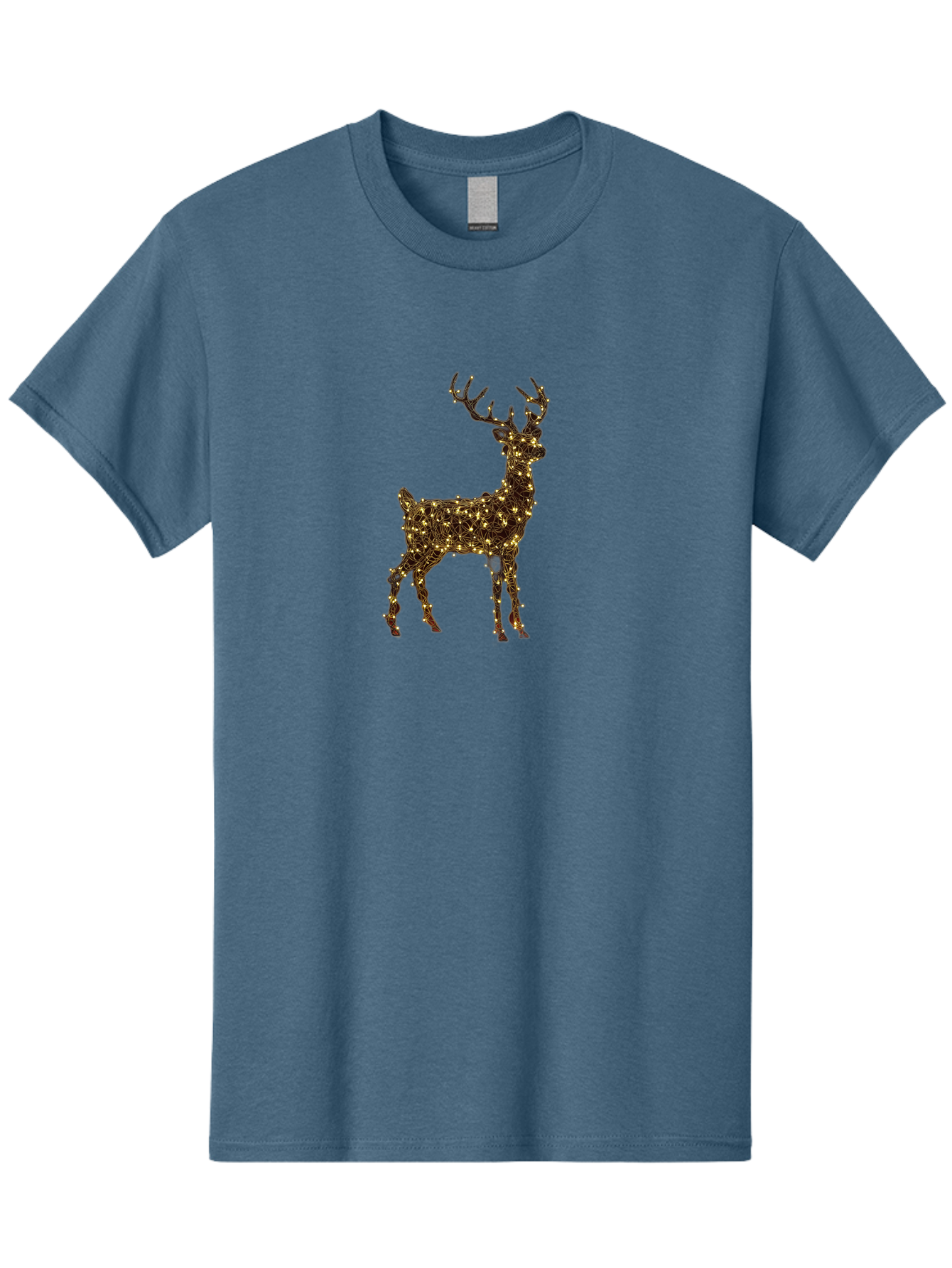 Reindeer Men'S Graphic Tee, 100% Cotton, Comfortable Casual Summer Wear, Machine Washable, Reindeer Decoration, Christmas Lights, Festive Decor, Holiday Display, Illuminated Reindeer, Christmas Reindeer, Winter Wonderland, Seasonal Decoration, Bac370 5