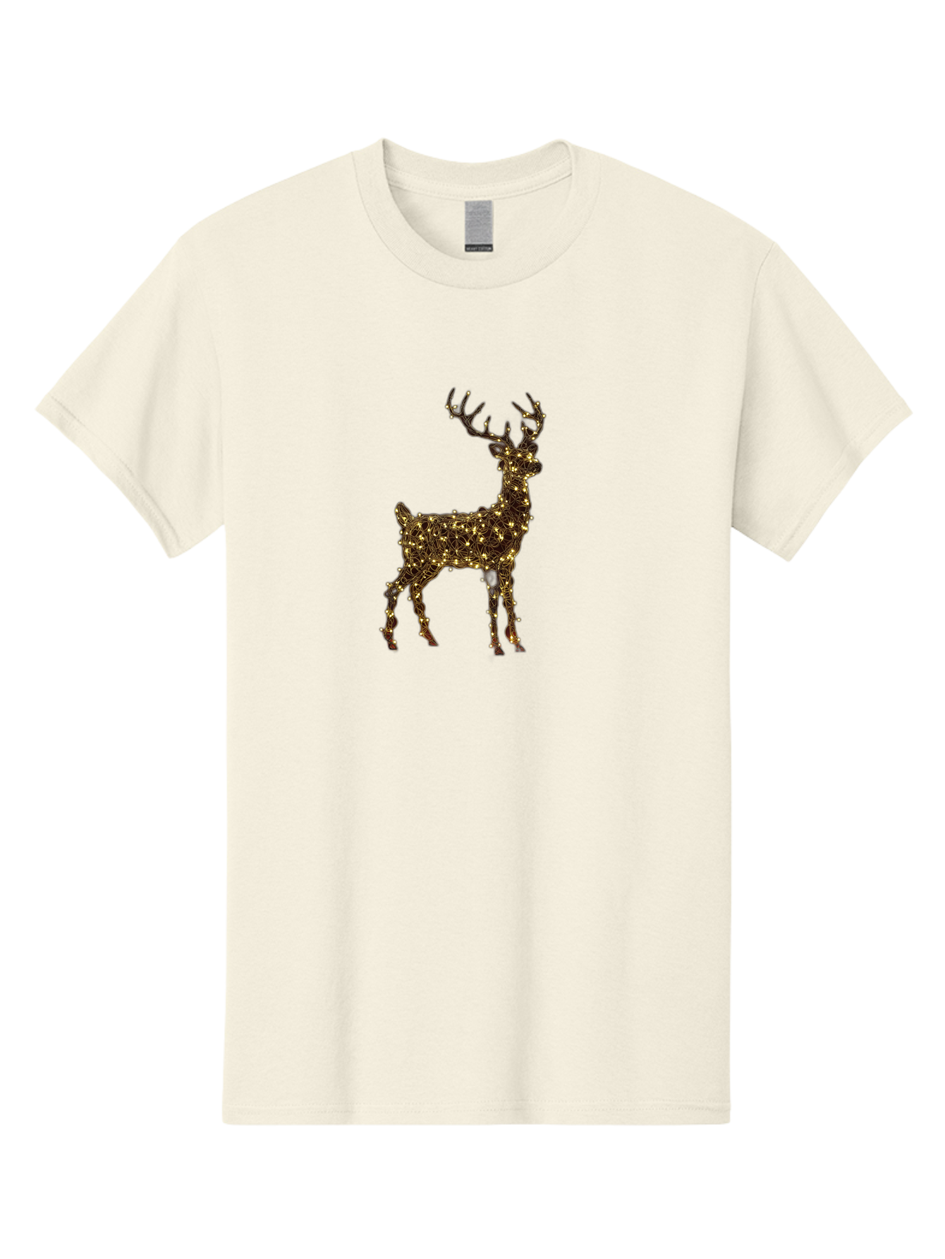 Reindeer Men'S Graphic Tee, 100% Cotton, Comfortable Casual Summer Wear, Machine Washable, Reindeer Decoration, Christmas Lights, Festive Decor, Holiday Display, Illuminated Reindeer, Christmas Reindeer, Winter Wonderland, Seasonal Decoration, Bac370 13