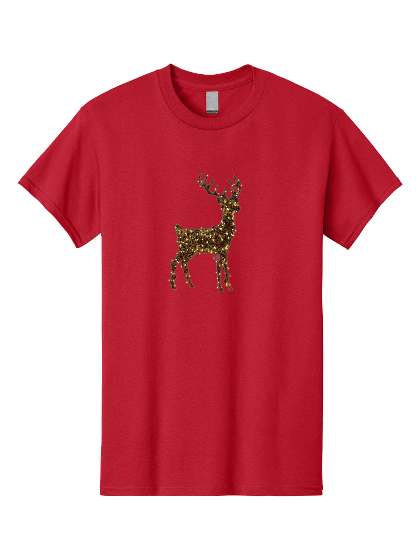 Reindeer Men'S Graphic Tee, 100% Cotton, Comfortable Casual Summer Wear, Machine Washable, Reindeer Decoration, Christmas Lights, Festive Decor, Holiday Display, Illuminated Reindeer, Christmas Reindeer, Winter Wonderland, Seasonal Decoration, Bac370 10