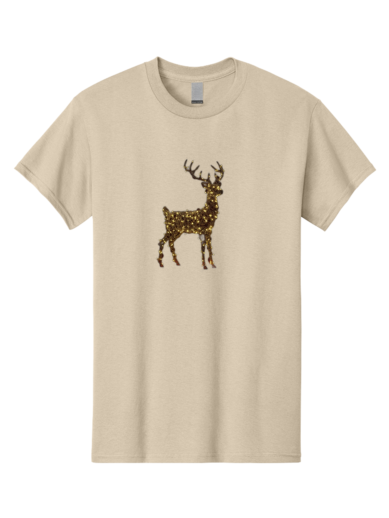 Reindeer Men'S Graphic Tee, 100% Cotton, Comfortable Casual Summer Wear, Machine Washable, Reindeer Decoration, Christmas Lights, Festive Decor, Holiday Display, Illuminated Reindeer, Christmas Reindeer, Winter Wonderland, Seasonal Decoration, Bac370 14