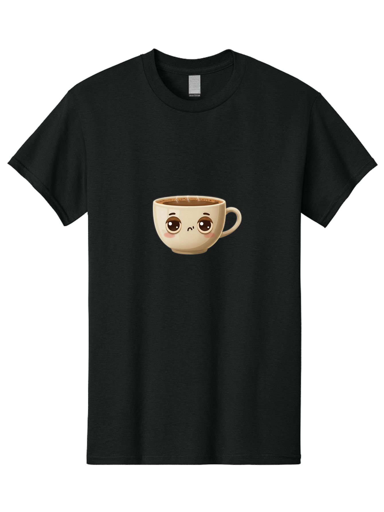 Sad-Coffee-Cup Men'S Graphic Tee, 100% Cotton, Comfortable Casual Summer Wear, Machine Washable, Cartoon Coffee Cup, Sad Face, Coffee Drink, Kawaii Character, Adorable Illustration, Coffee Break, Beverage Mug, Emotional Expression Bac381 11